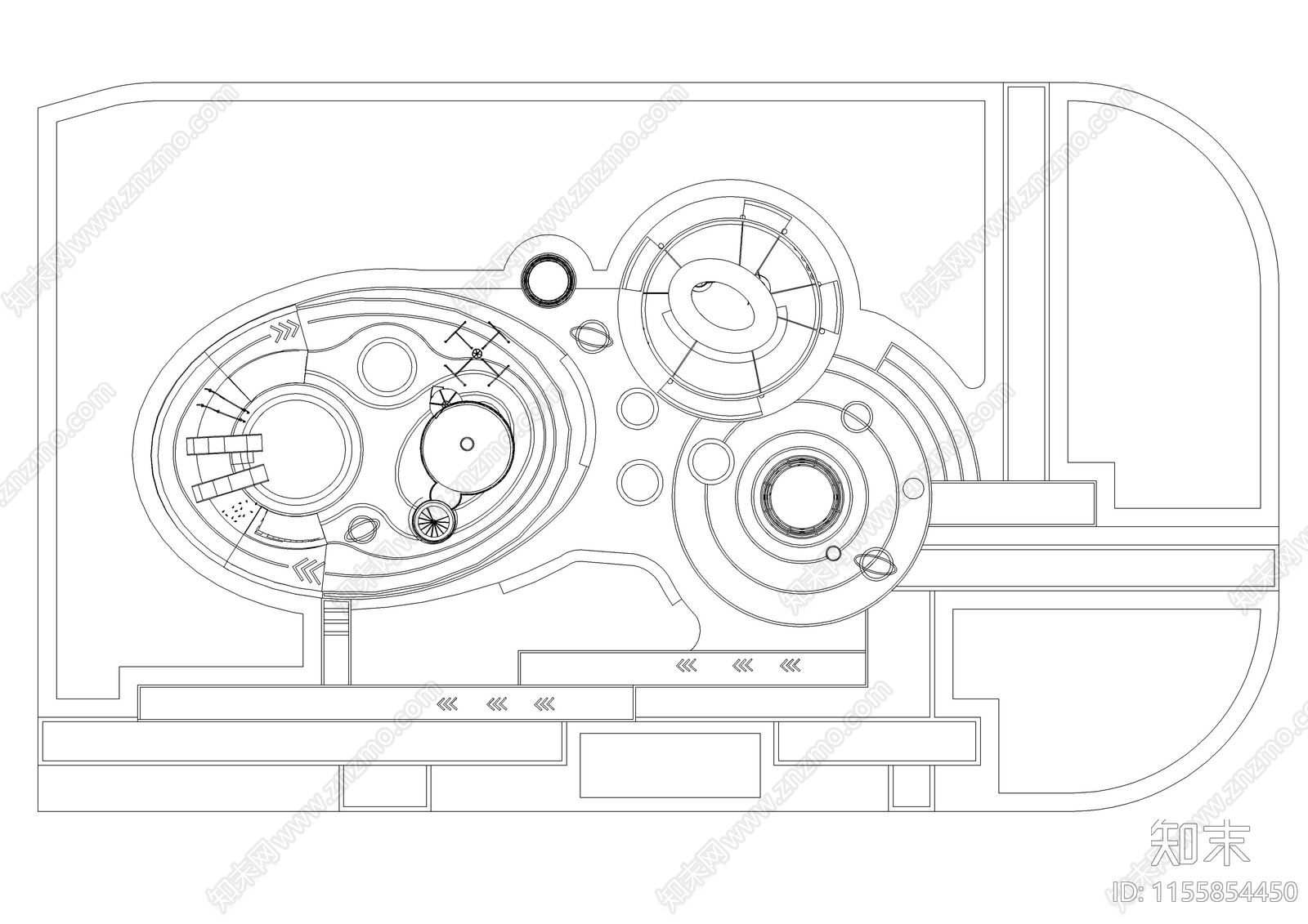 儿童活动场地平面图库cad施工图下载【ID:1155854450】