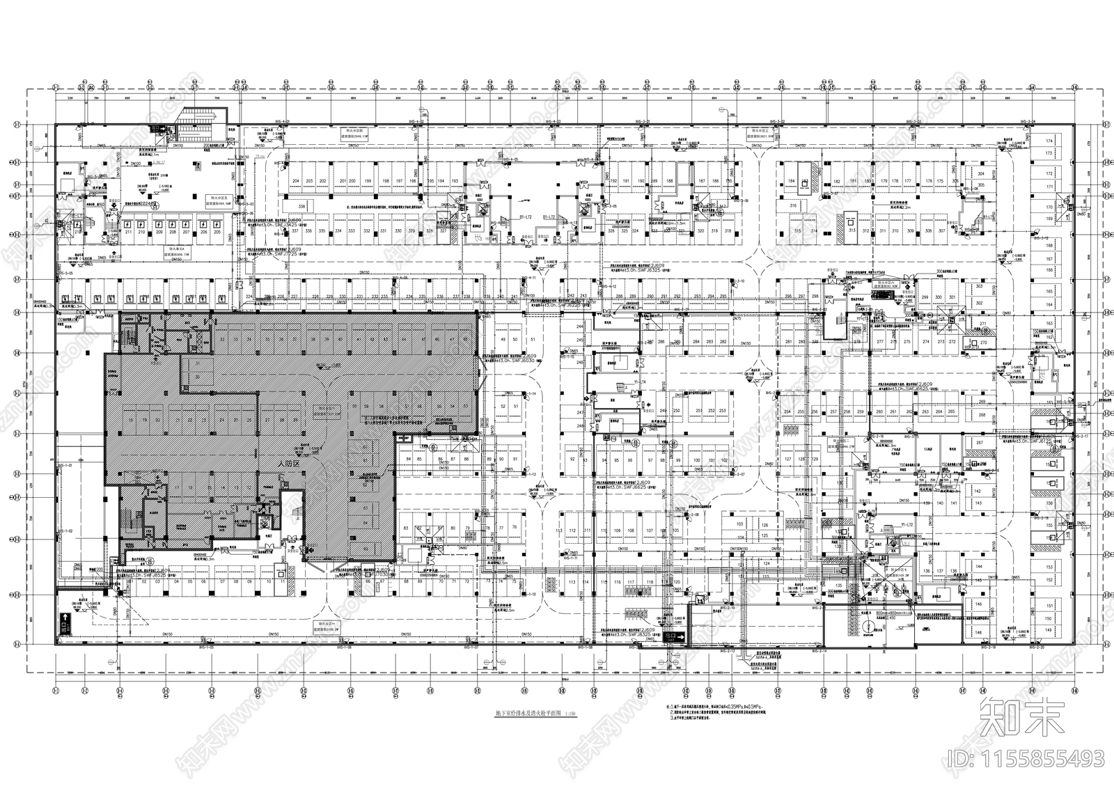 综合业务及辅助用房项目给排水cad施工图下载【ID:1155855493】