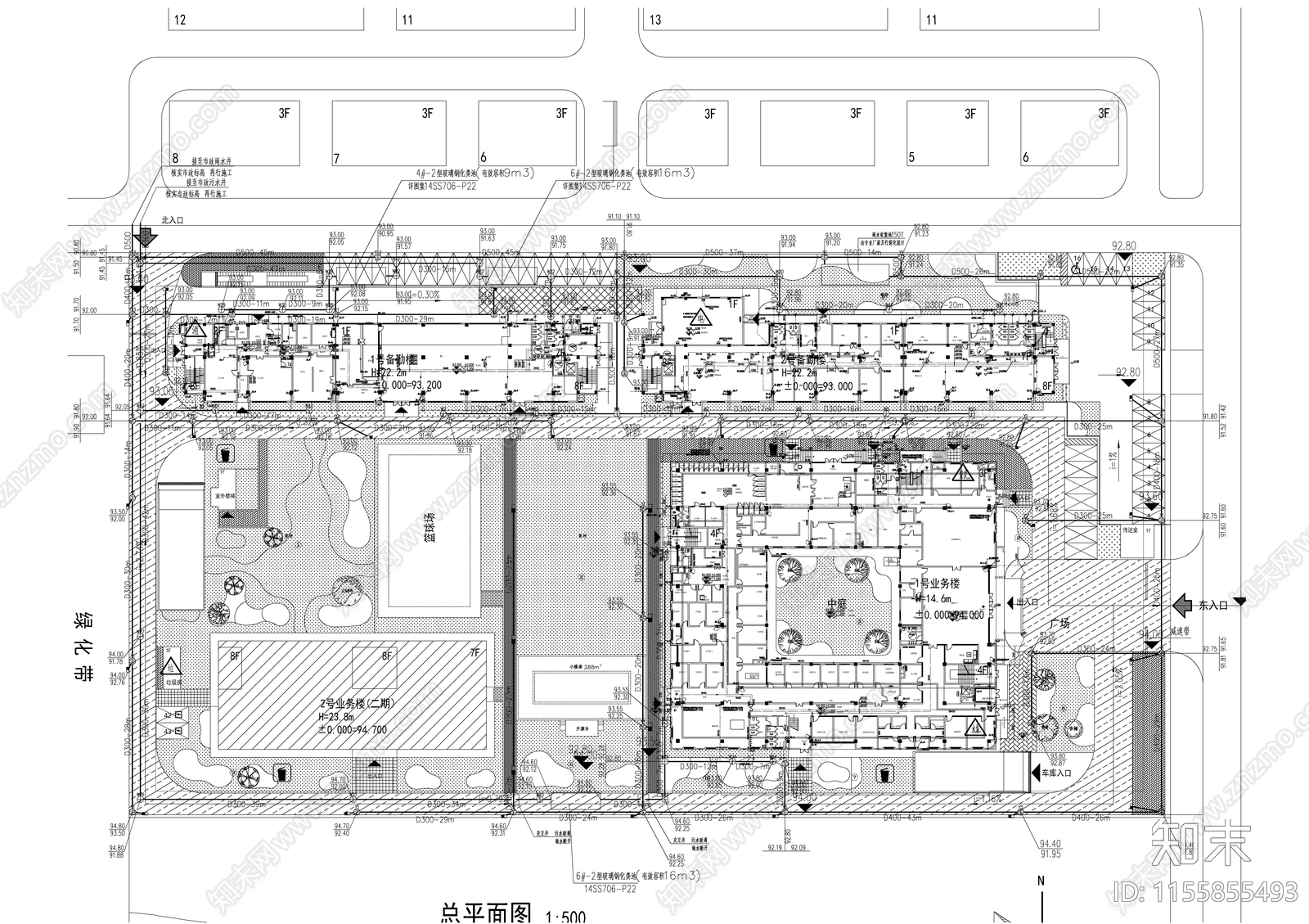 综合业务及辅助用房项目给排水cad施工图下载【ID:1155855493】