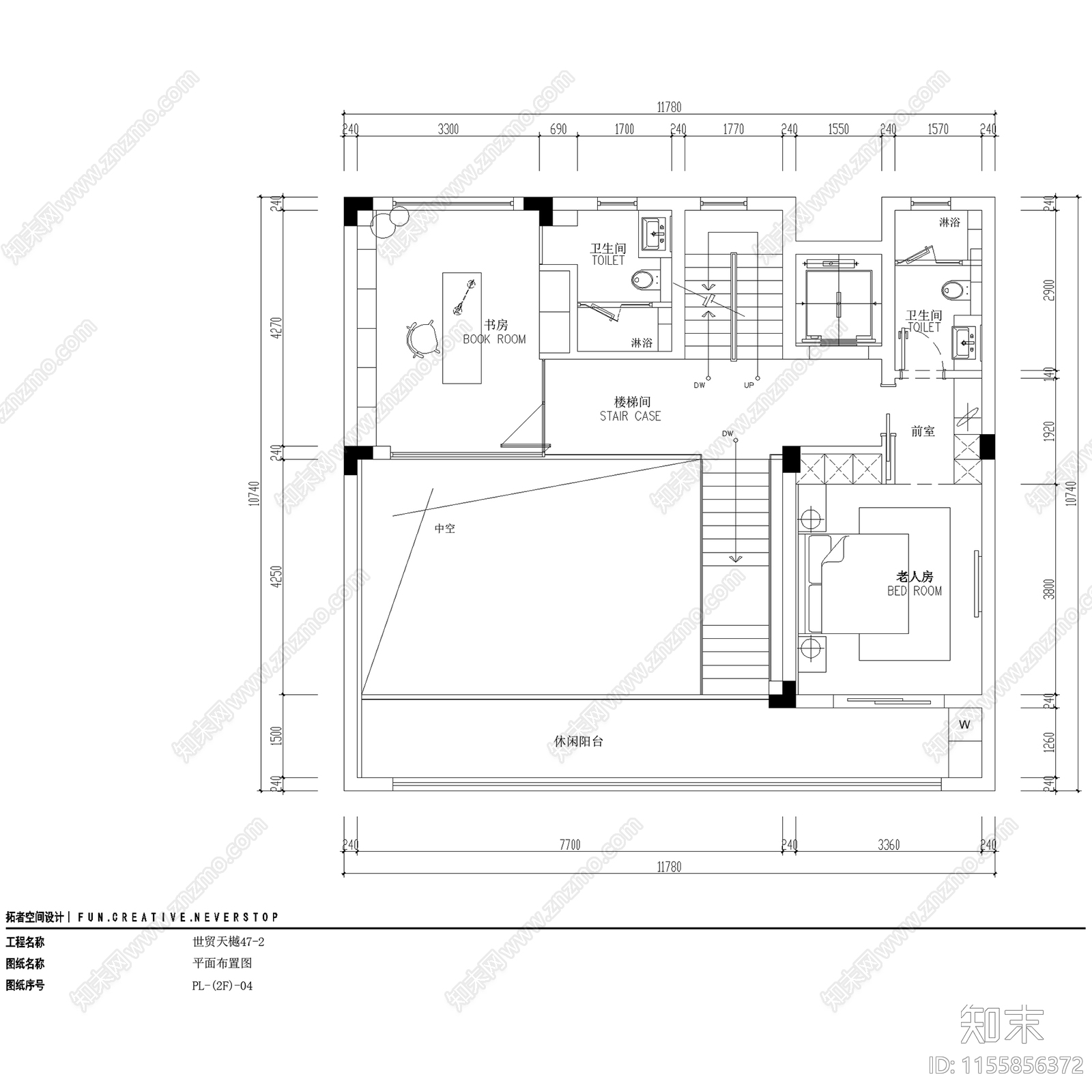 上海世贸天樾三层别墅奶油风室内家装CAcad施工图下载【ID:1155856372】