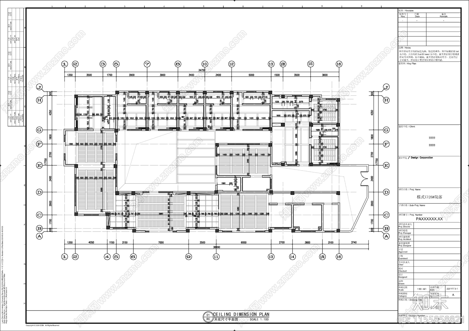 院落700㎡民宿酒店装修图cad施工图下载【ID:1155858821】