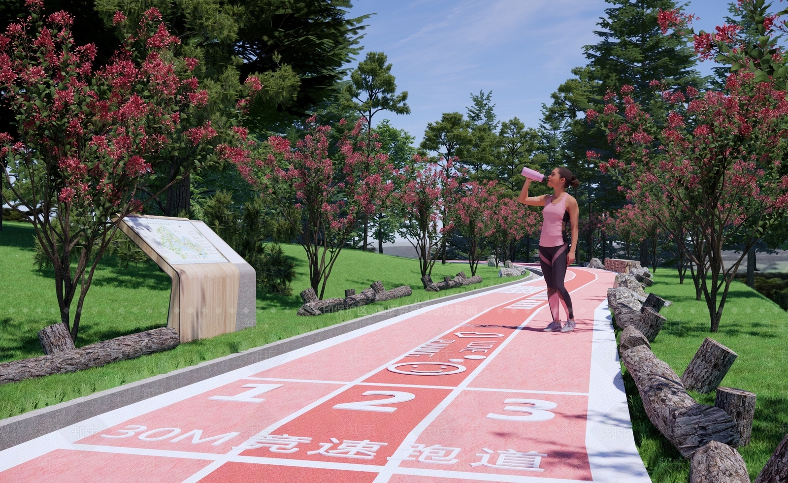 现代绿道体育公园景观SU模型下载【ID:1155860550】