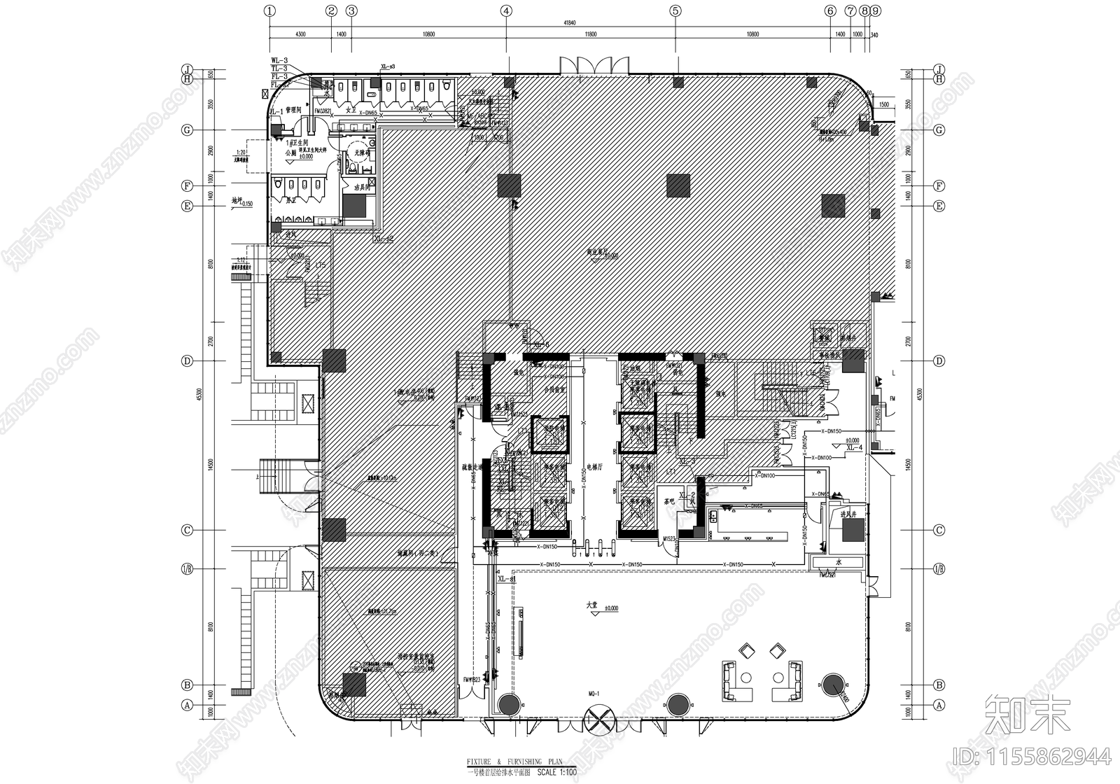 产业园土建cad施工图下载【ID:1155862944】