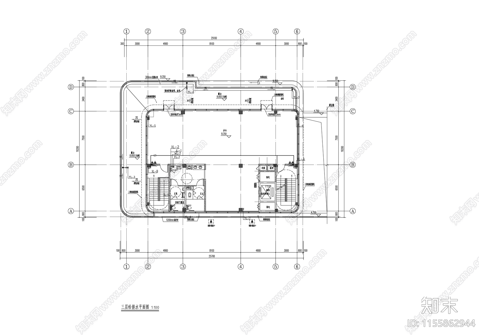 产业园土建cad施工图下载【ID:1155862944】