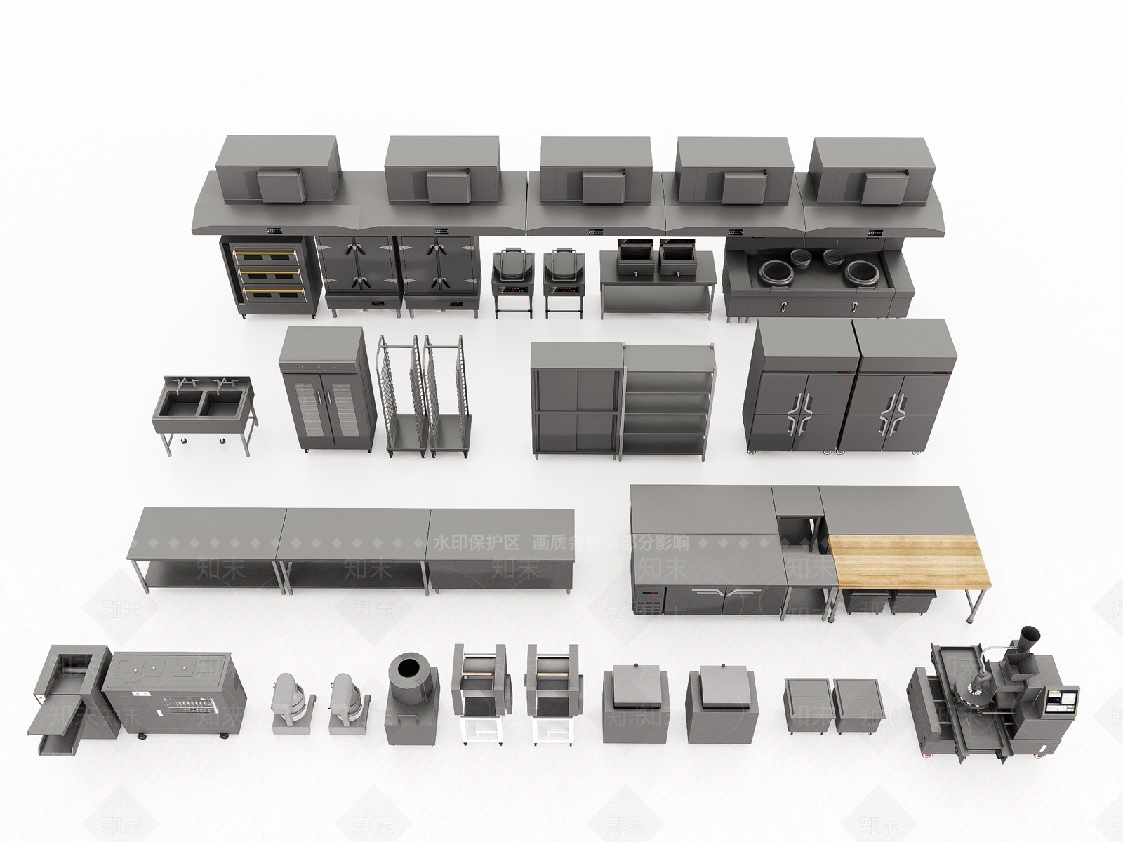 酒店后厨用品SU模型下载【ID:1155862864】