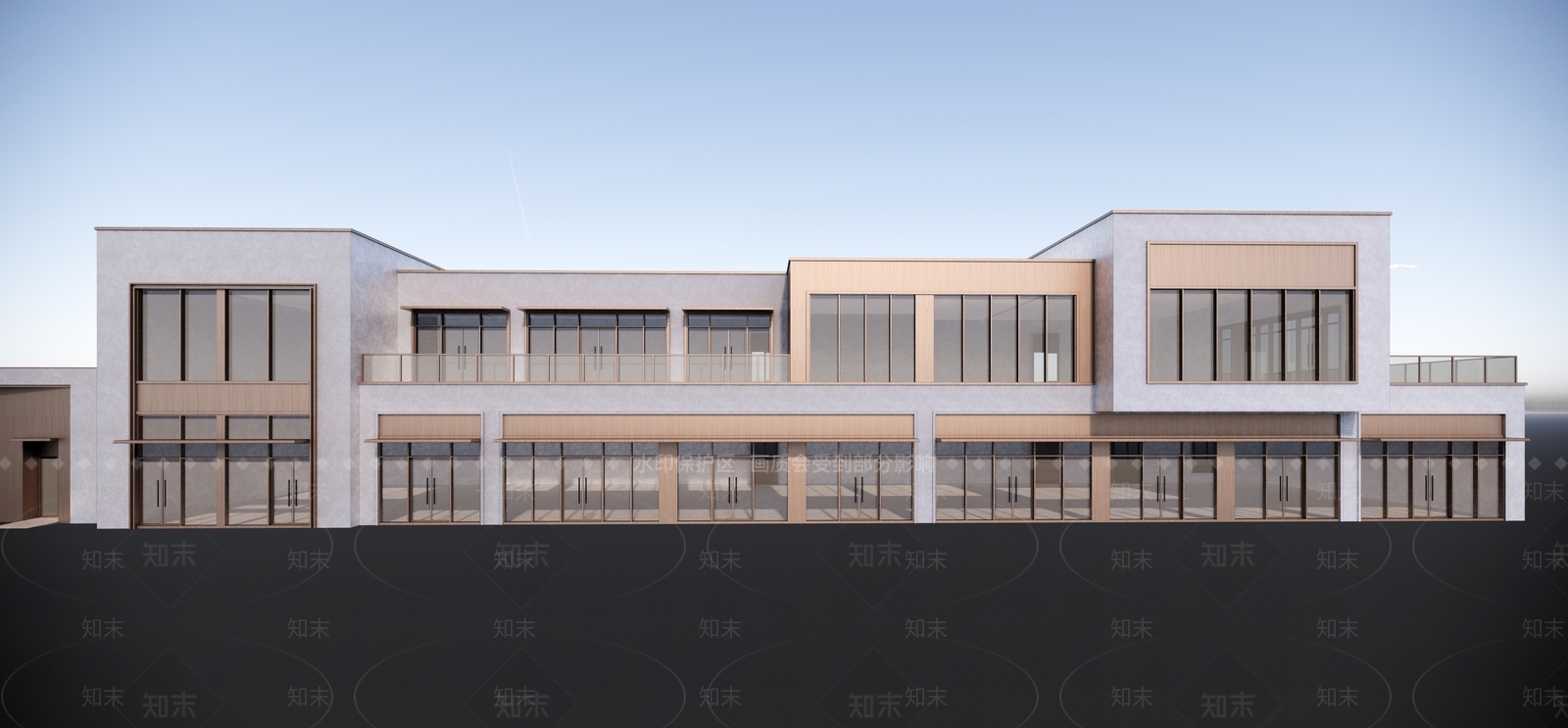 现代风格露台沿街商业SU模型下载【ID:1156020645】