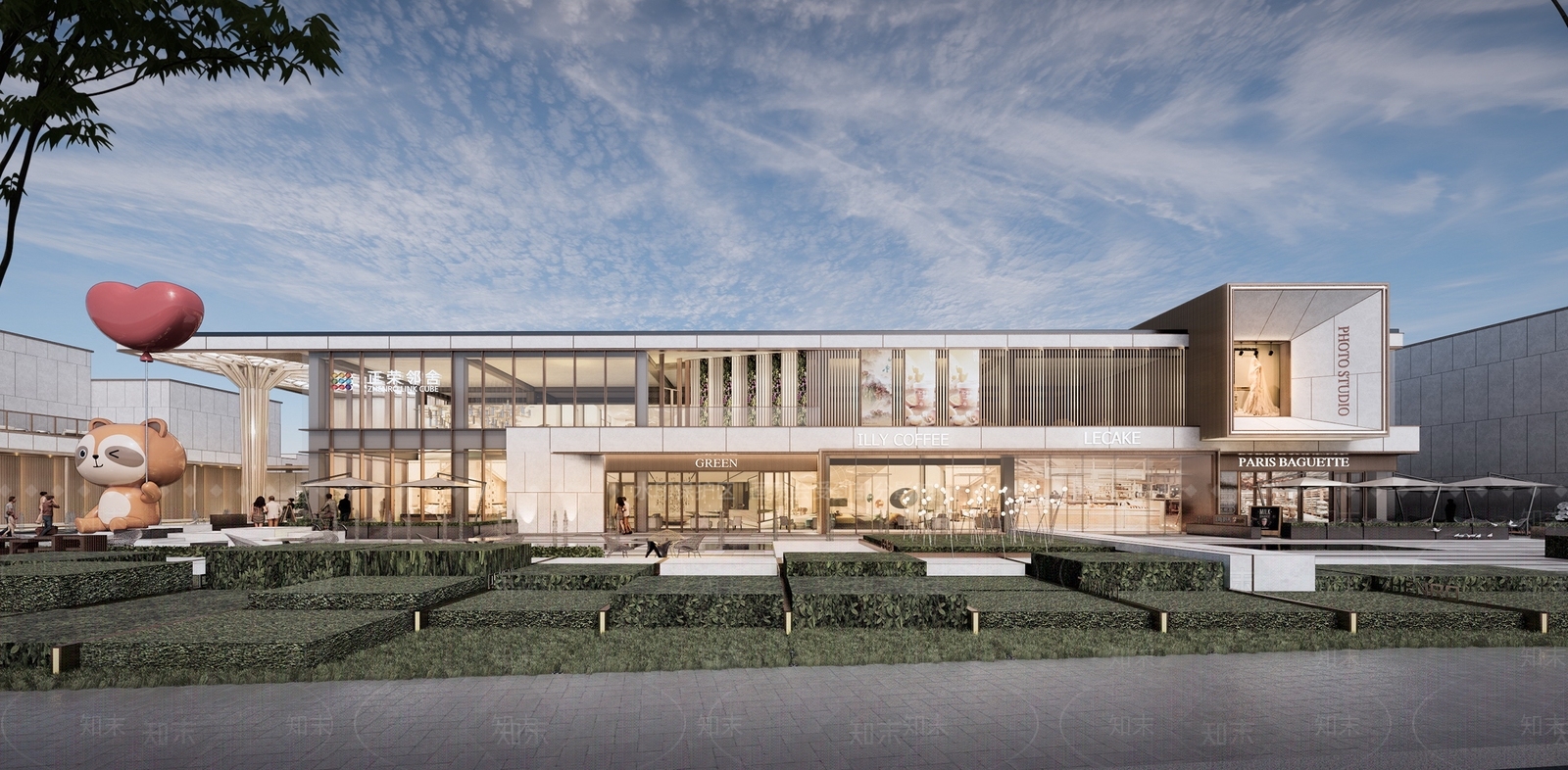 现代风格顶盖沿街商业售楼处SU模型下载【ID:1155864923】