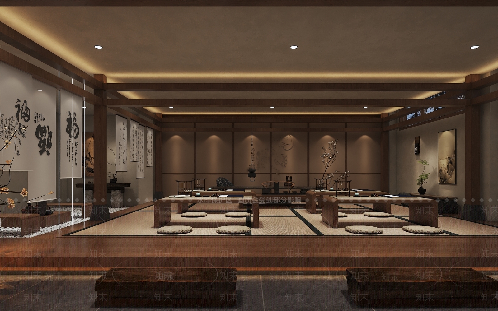 新中式禅修室3D模型下载【ID:1155865212】