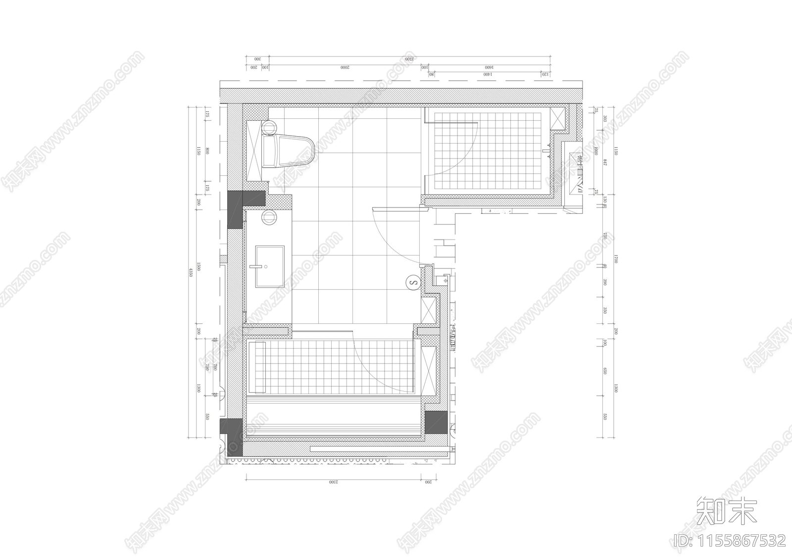 7套卫生间平立cad施工图下载【ID:1155867532】