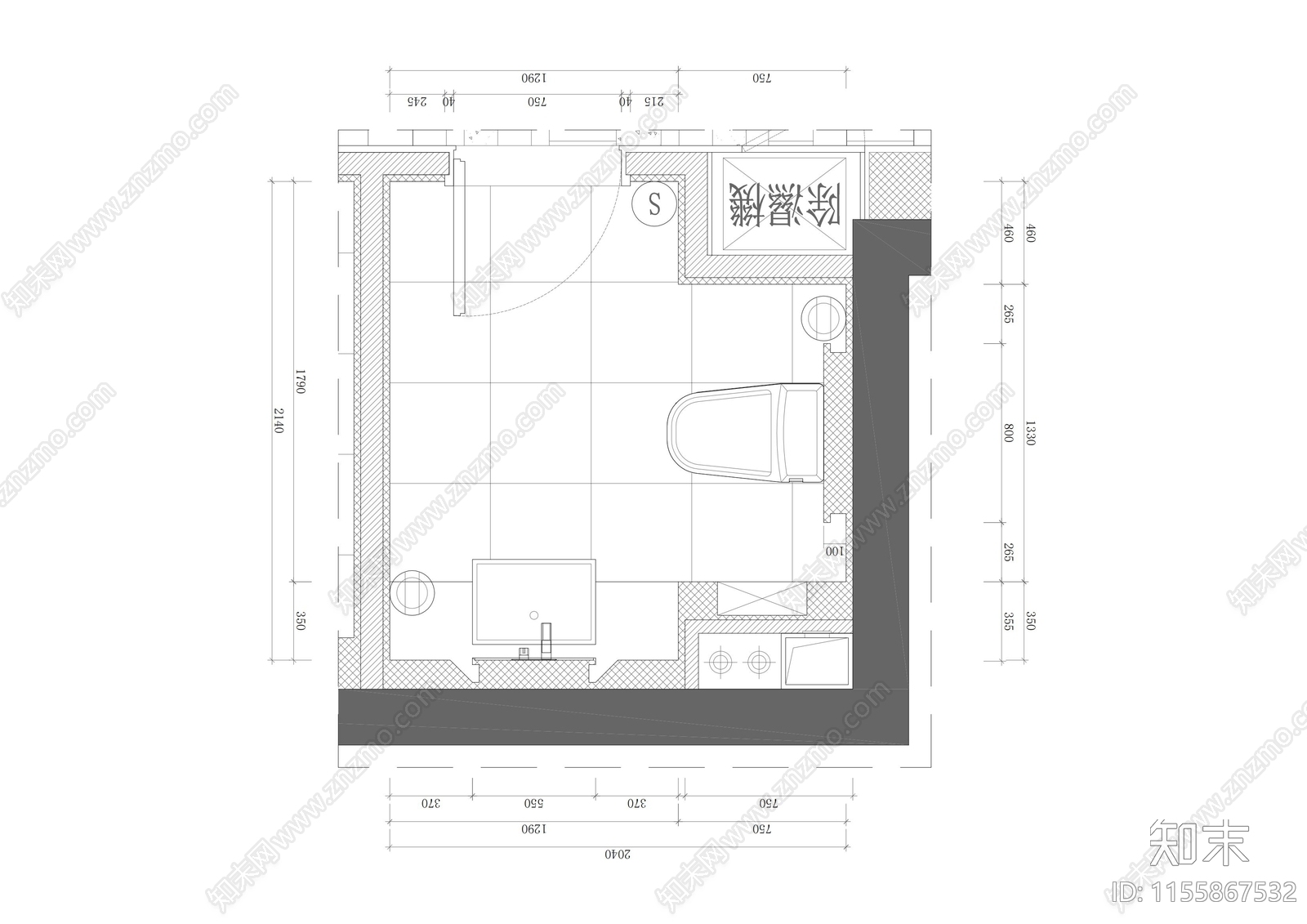 7套卫生间平立cad施工图下载【ID:1155867532】