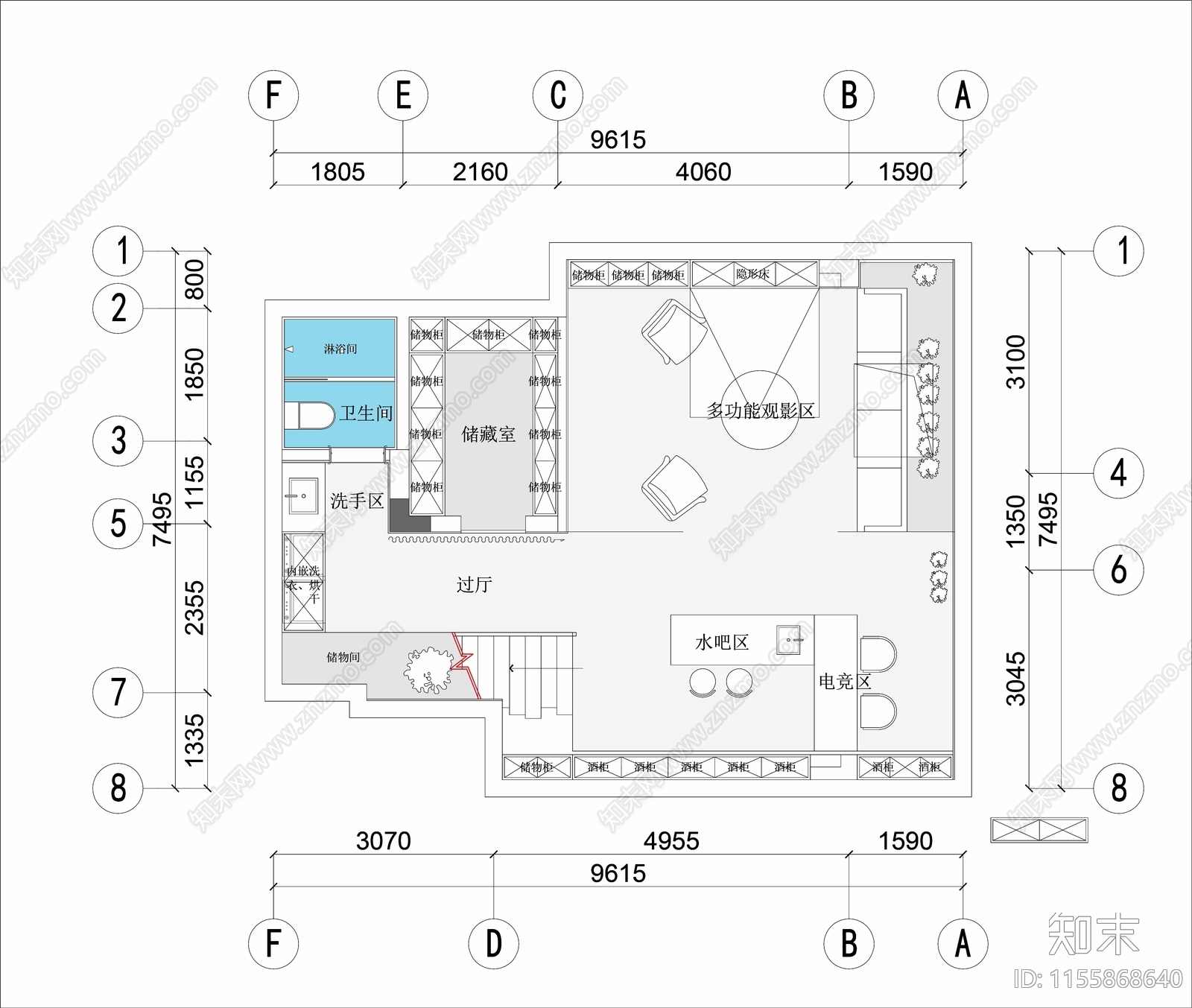 400平别墅平面布置图cad施工图下载【ID:1155868640】