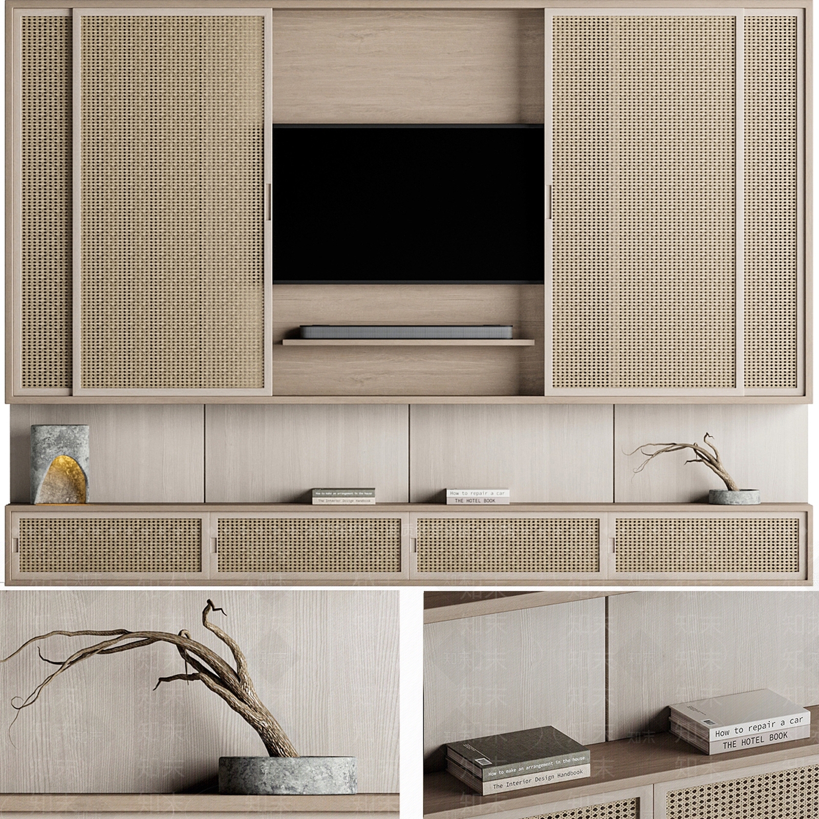 侘寂电视柜3D模型下载【ID:1155871975】