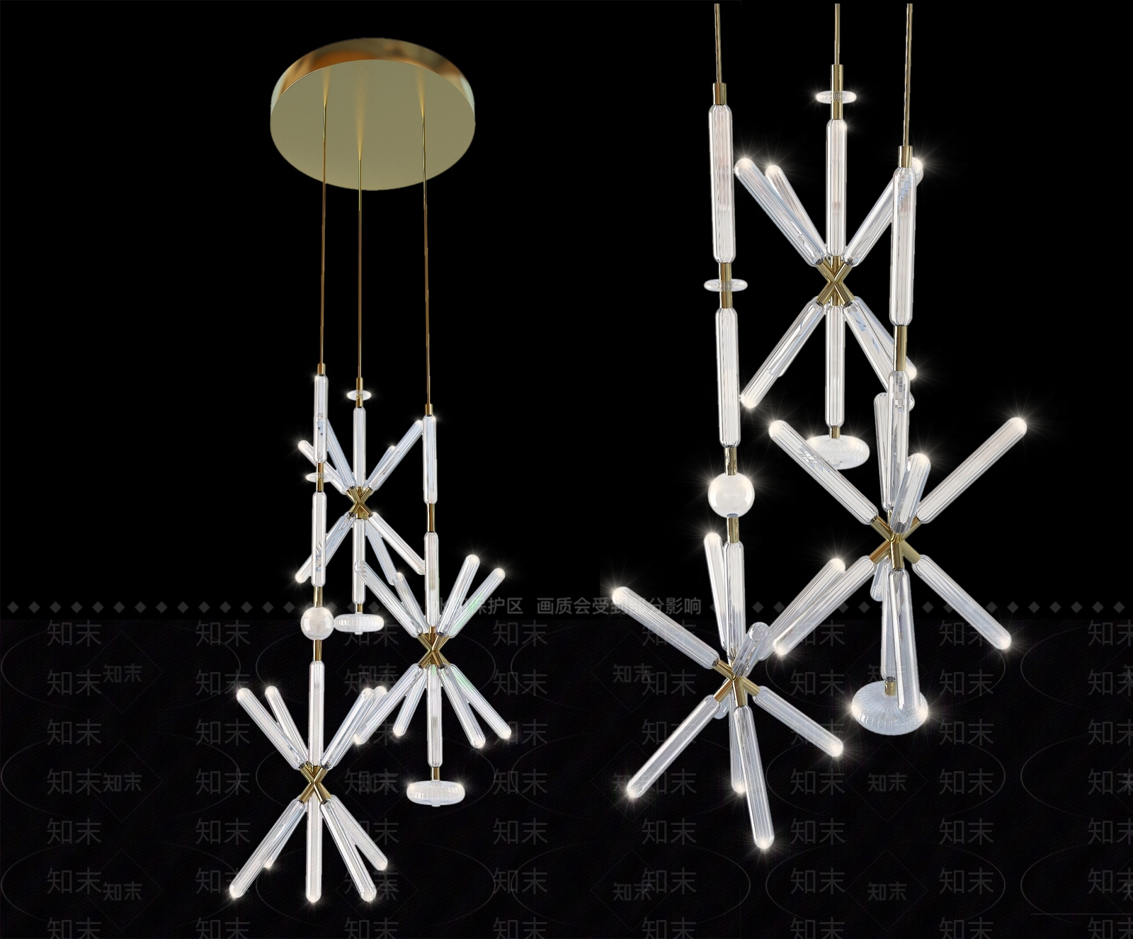 现代吊灯3D模型下载【ID:1155985623】
