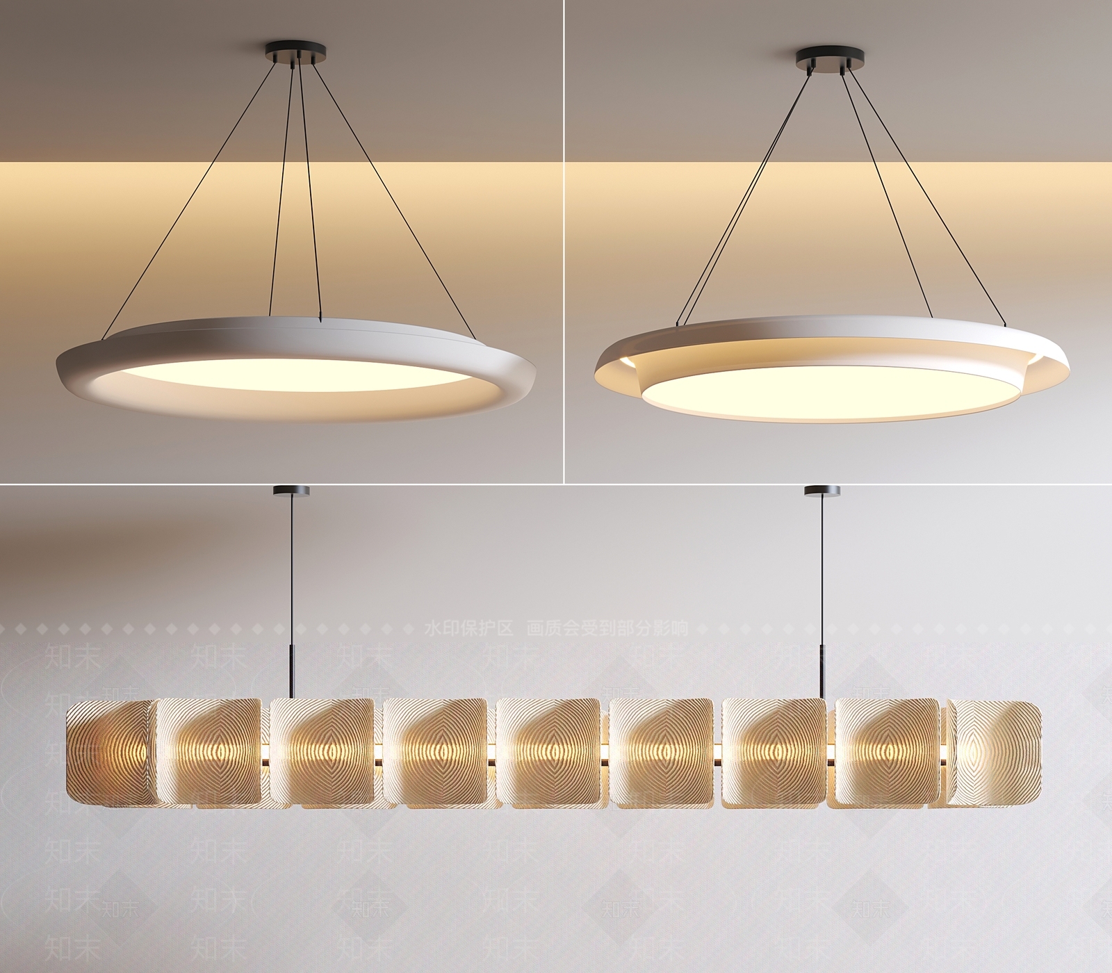 现代奶油风吊灯3D模型下载【ID:1155875194】