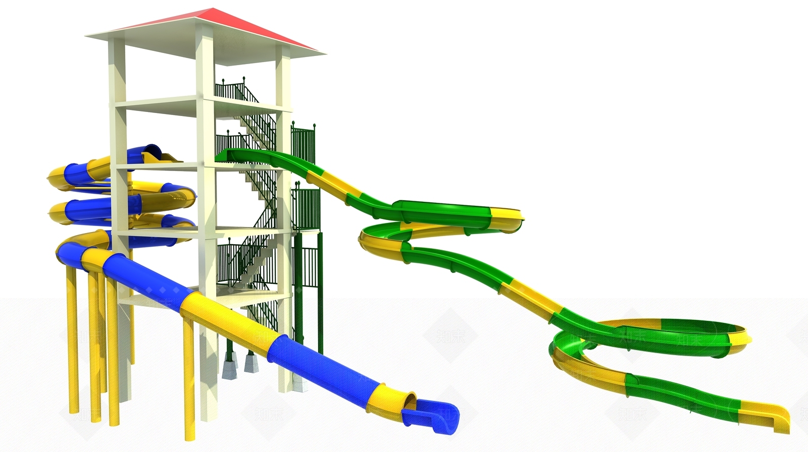 现代风格滑梯3D模型下载【ID:1155875429】
