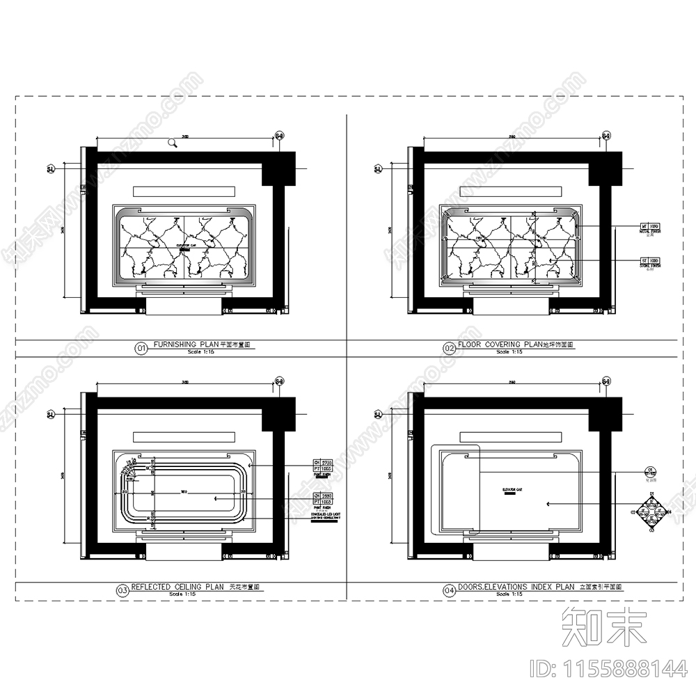 电梯轿厢装cad施工图下载【ID:1155888144】