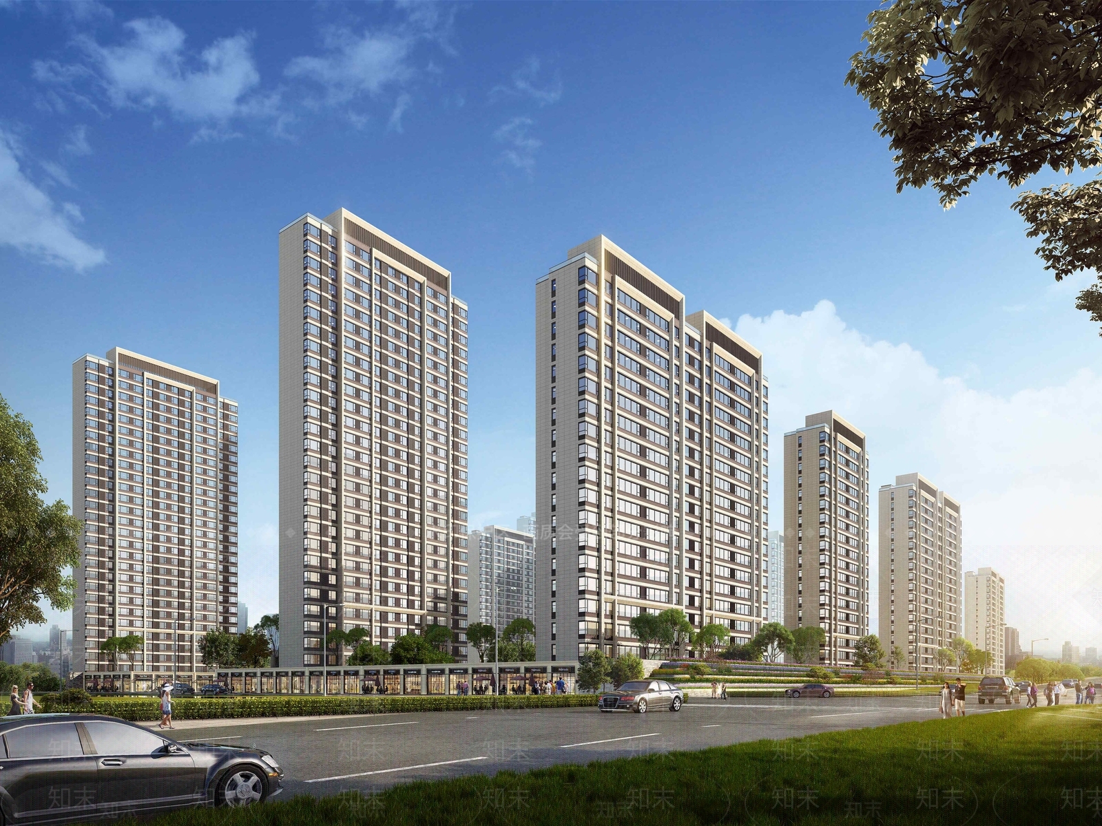 现代小区住宅SU模型下载【ID:1155879641】
