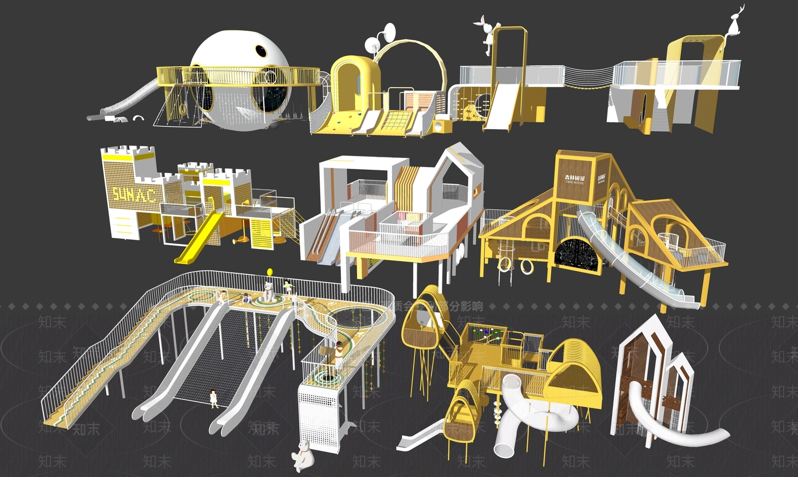 小区儿童滑梯SU模型下载【ID:1155880869】