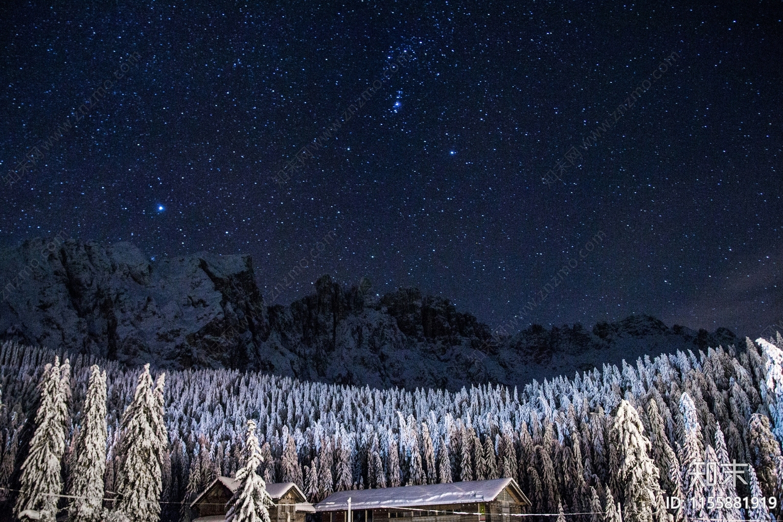 雪景星空贴图下载【ID:1155881919】