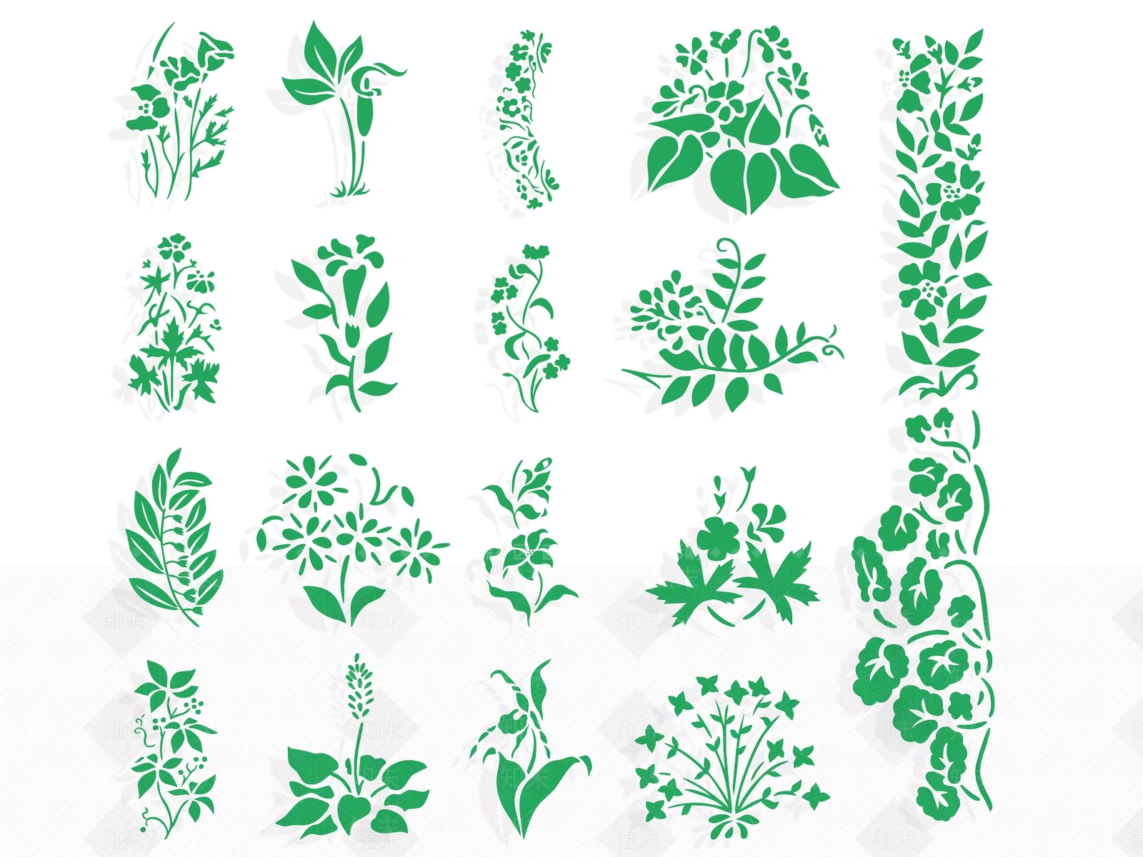 现代玫瑰牡丹百合花图案SU模型下载【ID:1155882065】