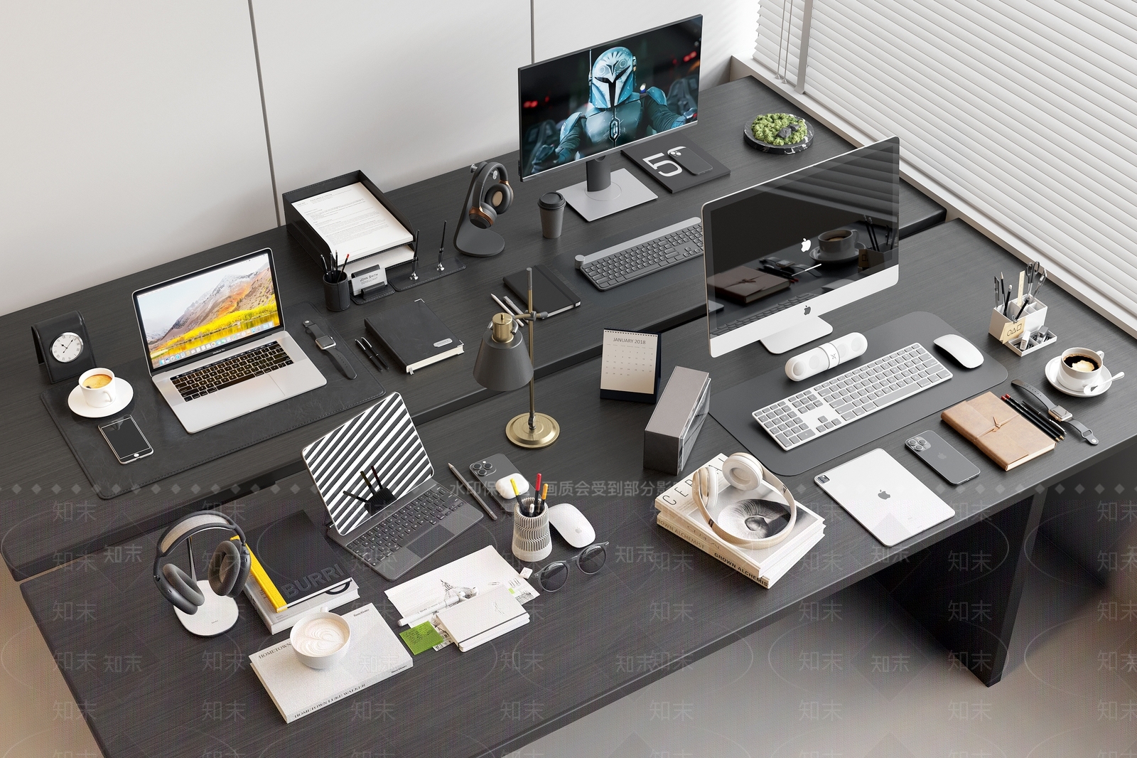 办公用品组合3D模型下载【ID:1155882520】
