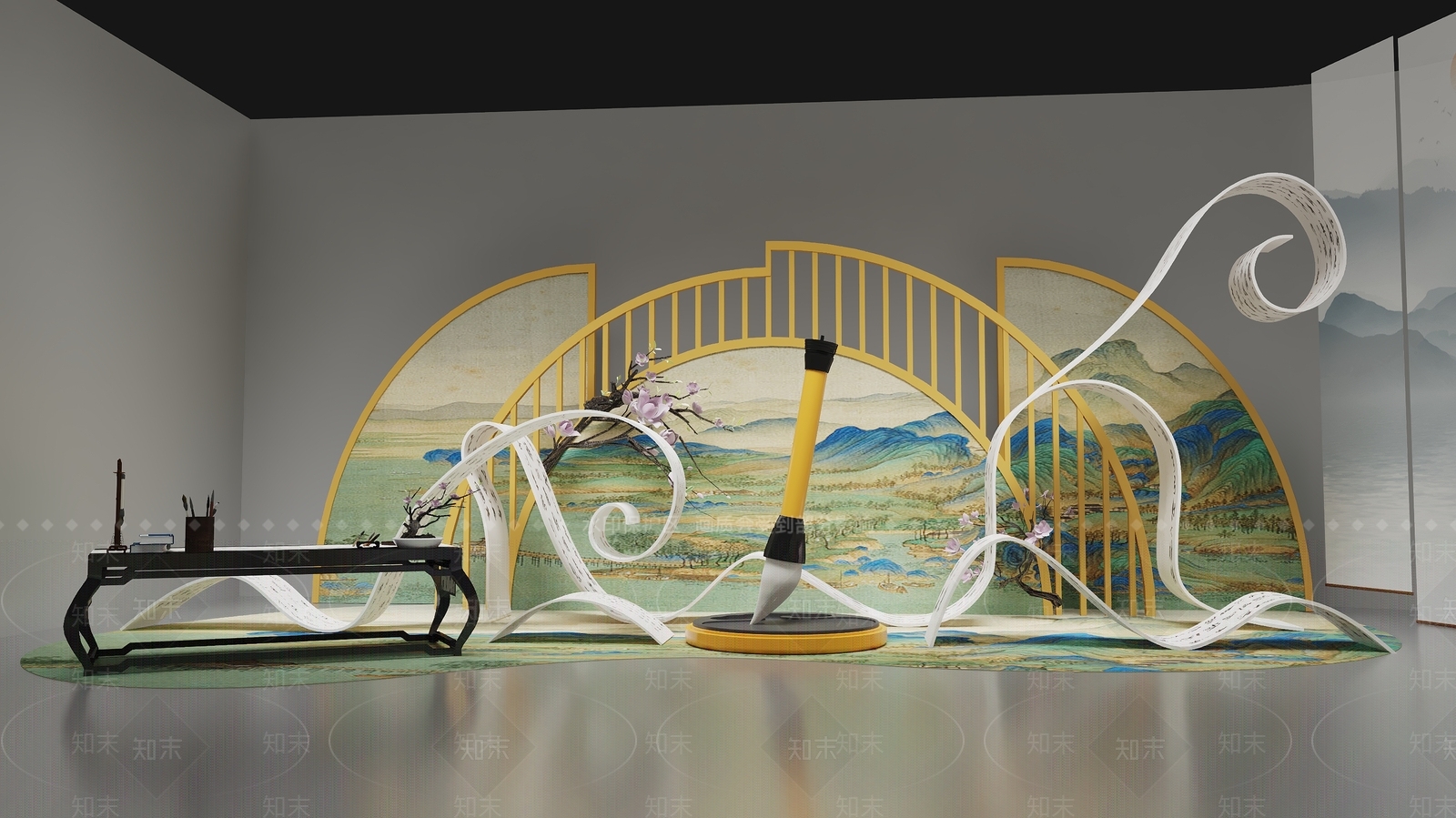 新中式美陈3D模型下载【ID:1155884186】