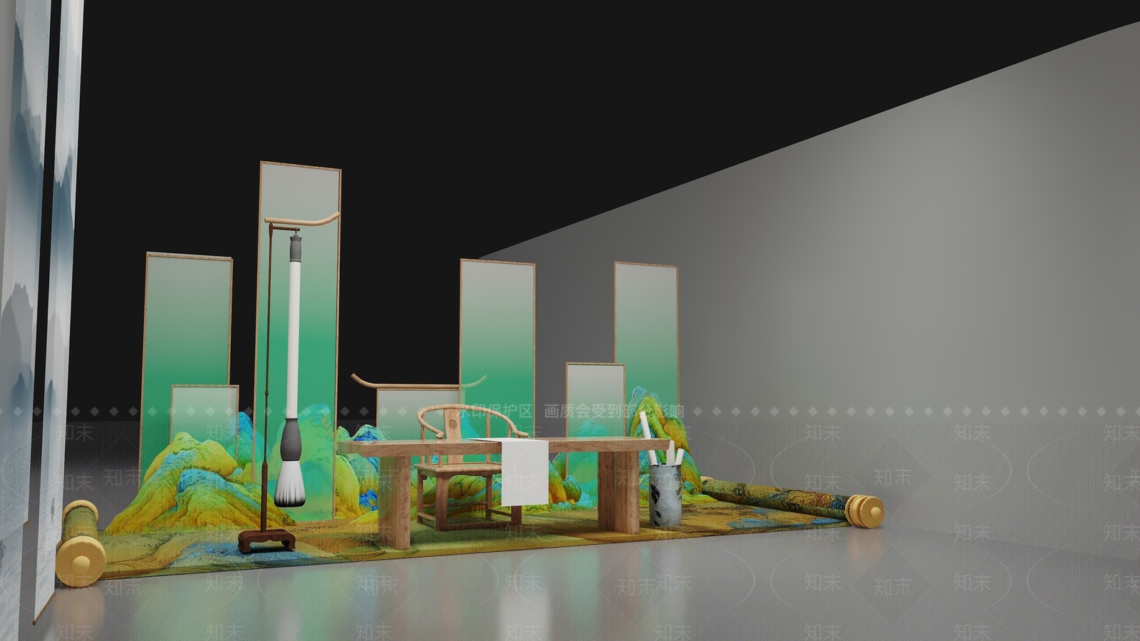 新中式美陈3D模型下载【ID:1155884186】