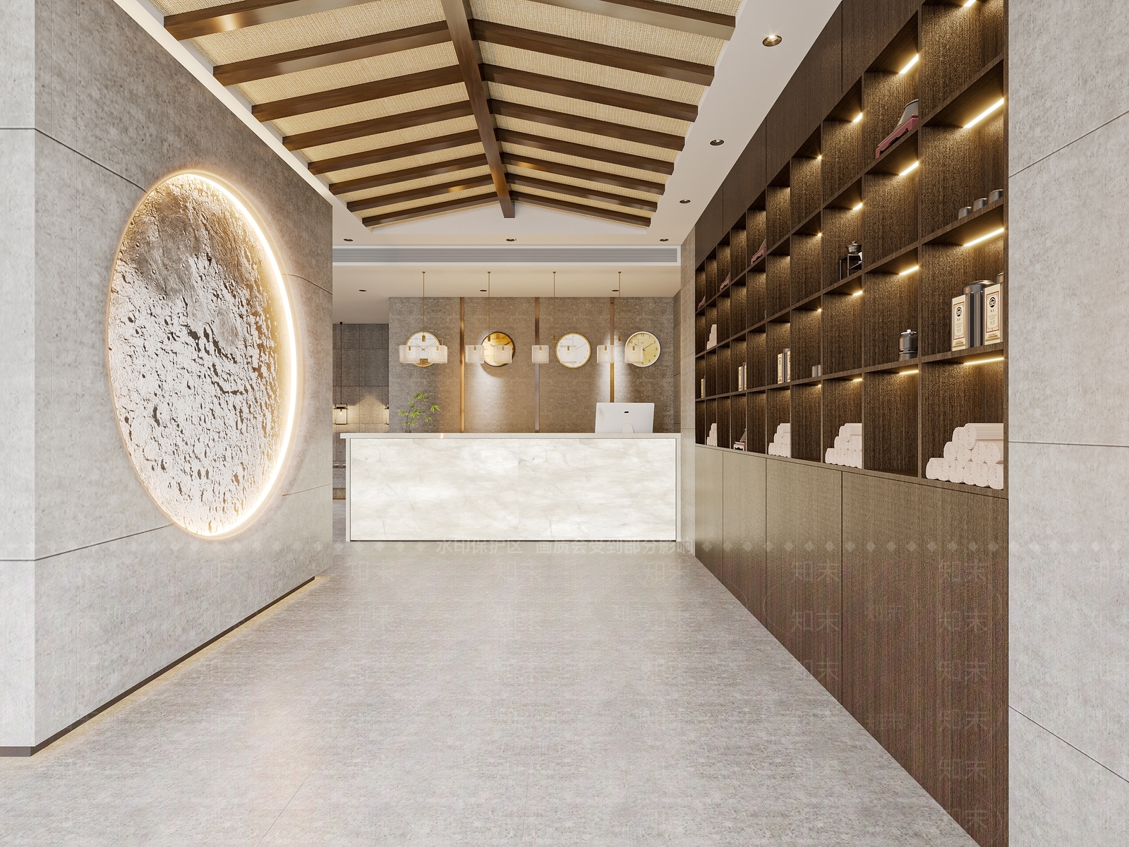 现代宾馆门厅3D模型下载【ID:1155884974】