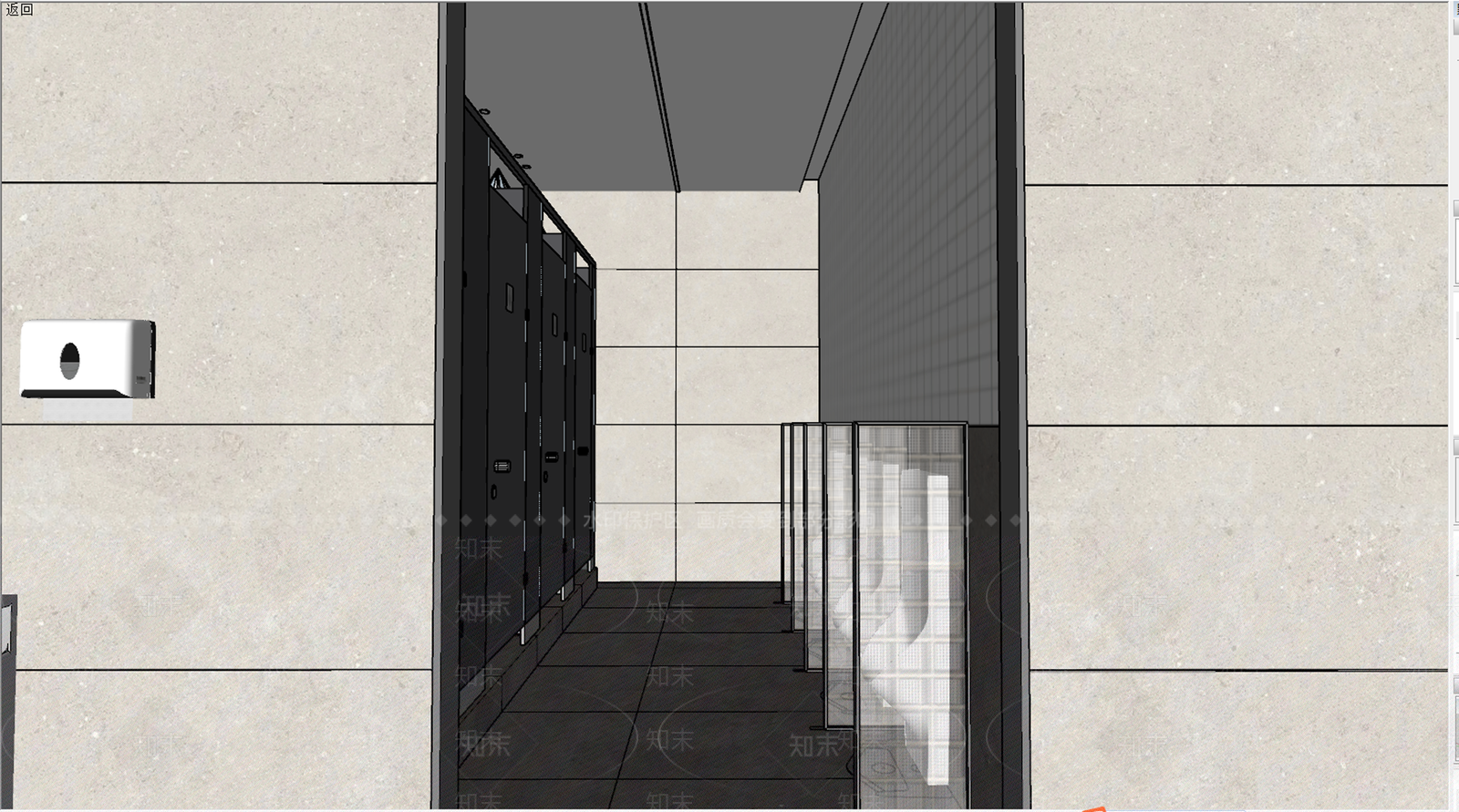 现代公共卫生间SU模型下载【ID:1155885651】