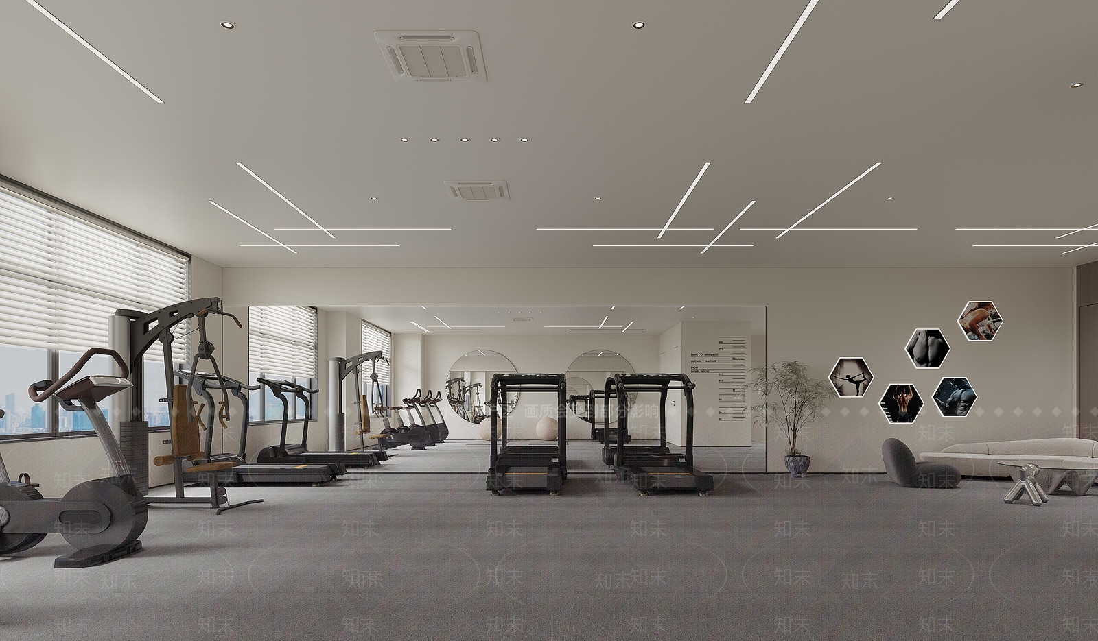 现代室内健身房3D模型下载【ID:1155886764】