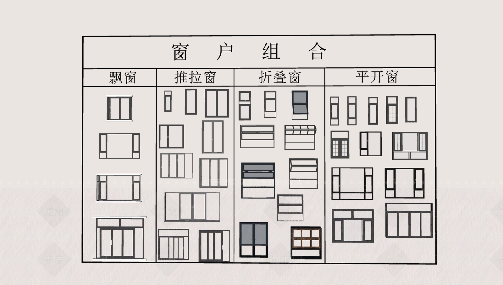现代窗户组合SU模型下载【ID:1155889374】