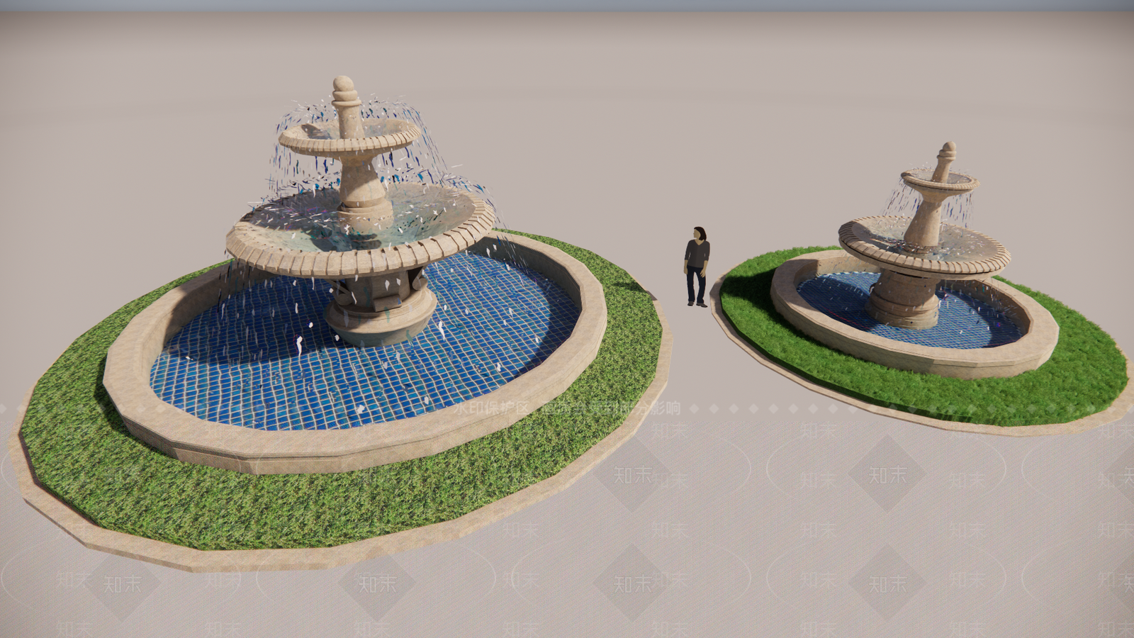 欧式喷泉SU模型下载【ID:1155892529】