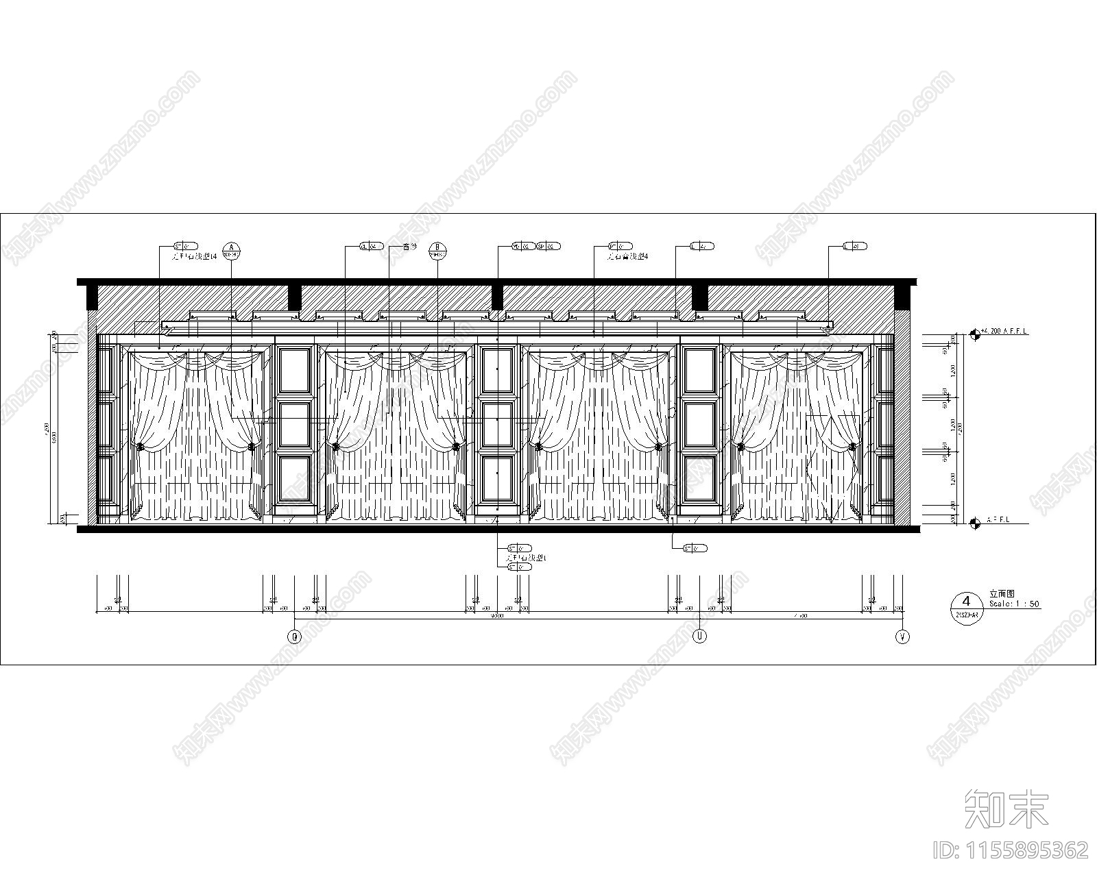 酒店自助餐厅cad施工图下载【ID:1155895362】