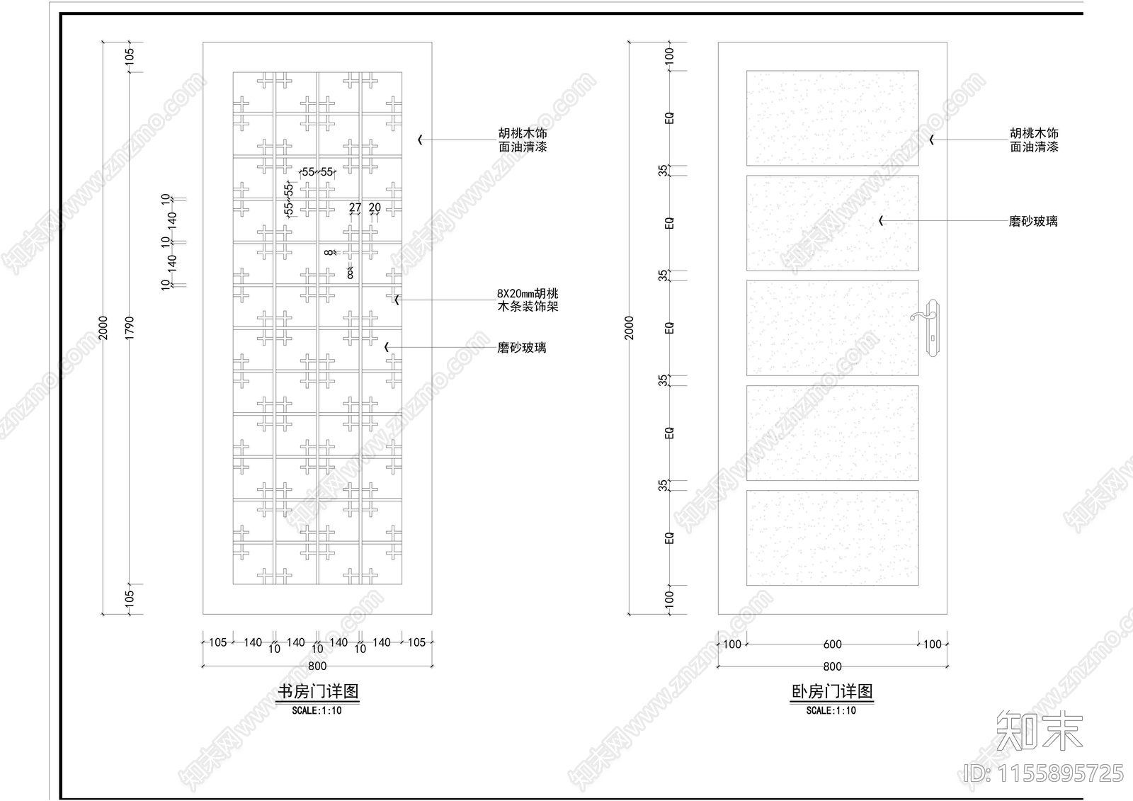 住宅室内完整版图纸设计图cad施工图下载【ID:1155895725】