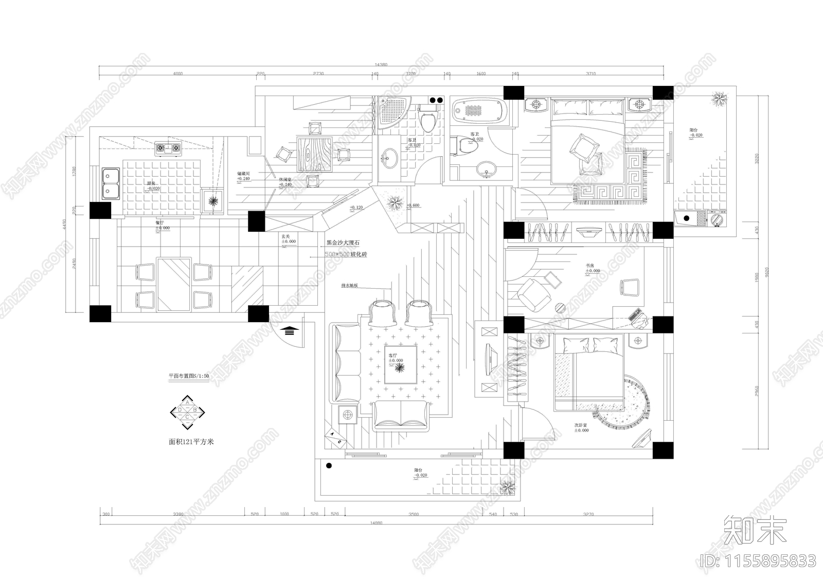 住宅室内建筑水电暖装修设计大样图cad施工图下载【ID:1155895833】