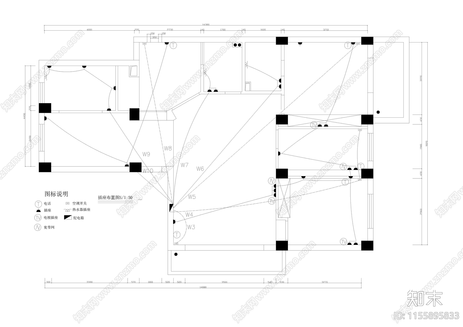 住宅室内建筑水电暖装修设计大样图cad施工图下载【ID:1155895833】