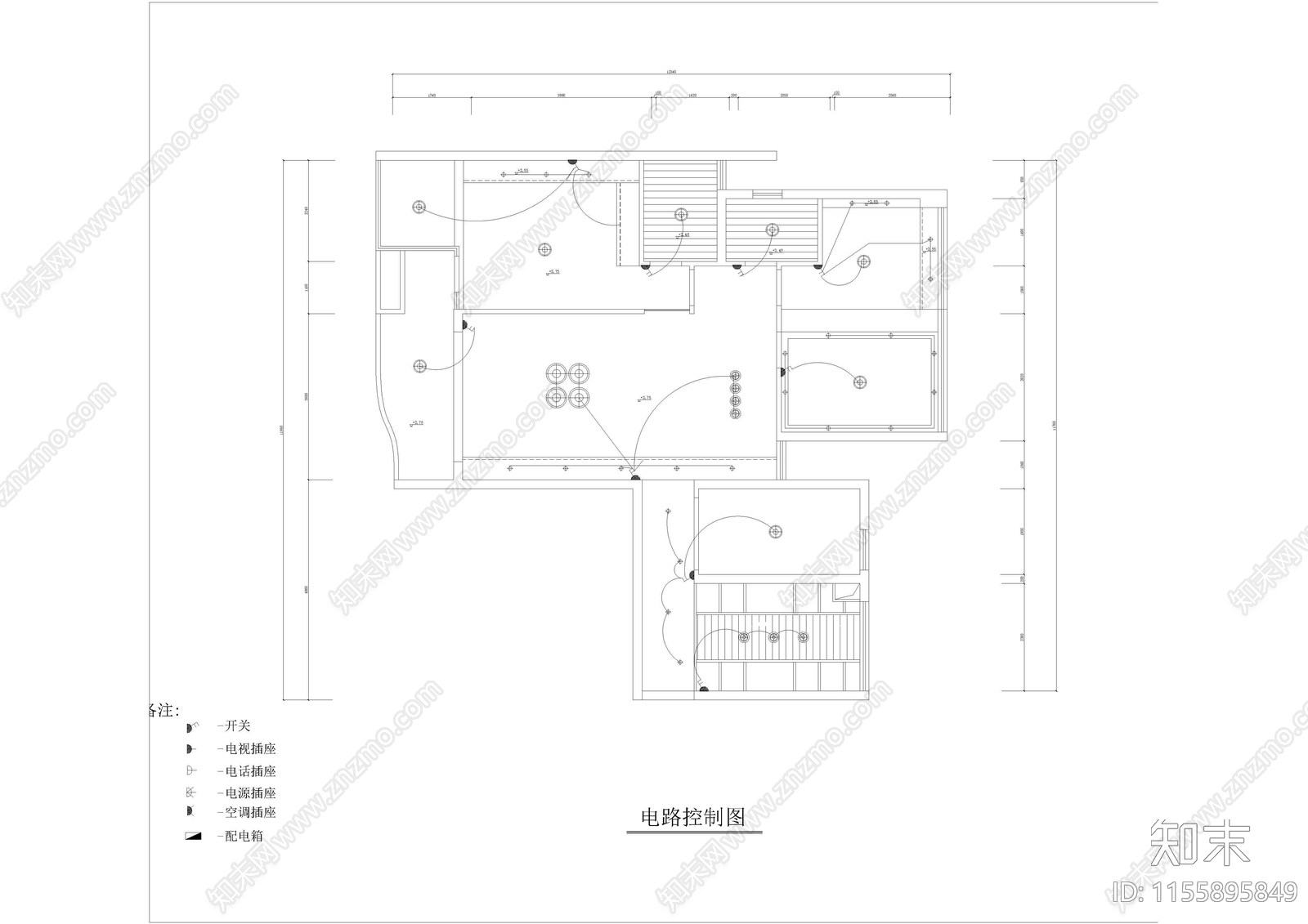 某住宅室内装修设计图cad施工图下载【ID:1155895849】