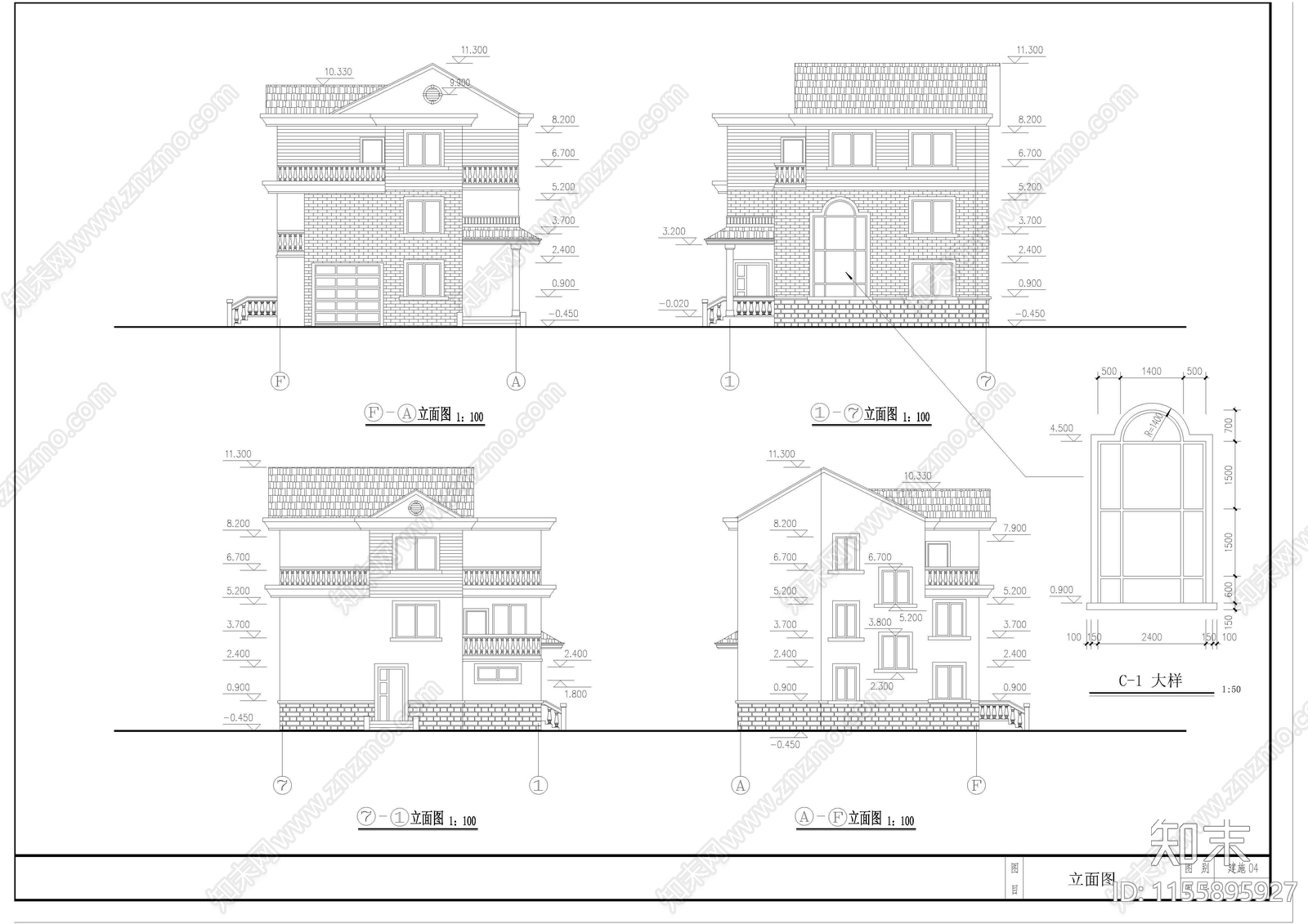 简单实用的新型农村住宅cad施工图下载【ID:1155895927】