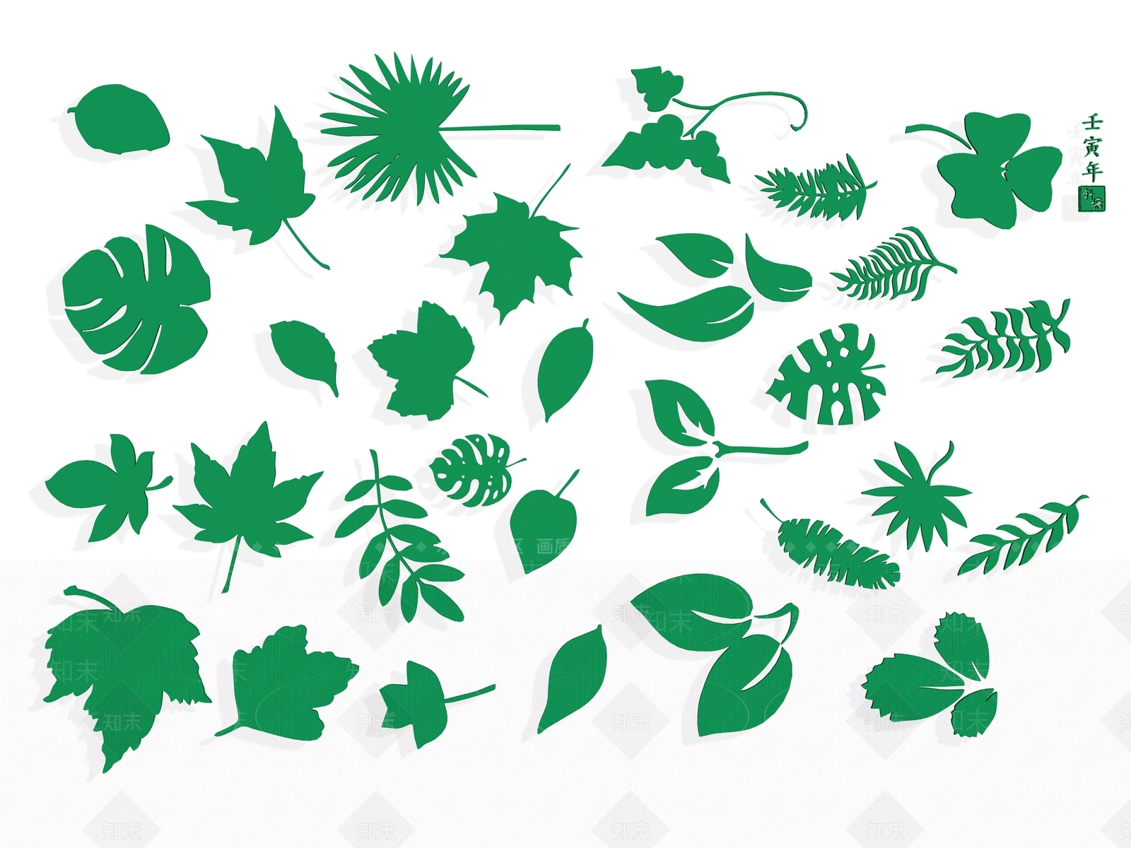 现代枫叶墙饰挂件3D模型下载【ID:1155899615】