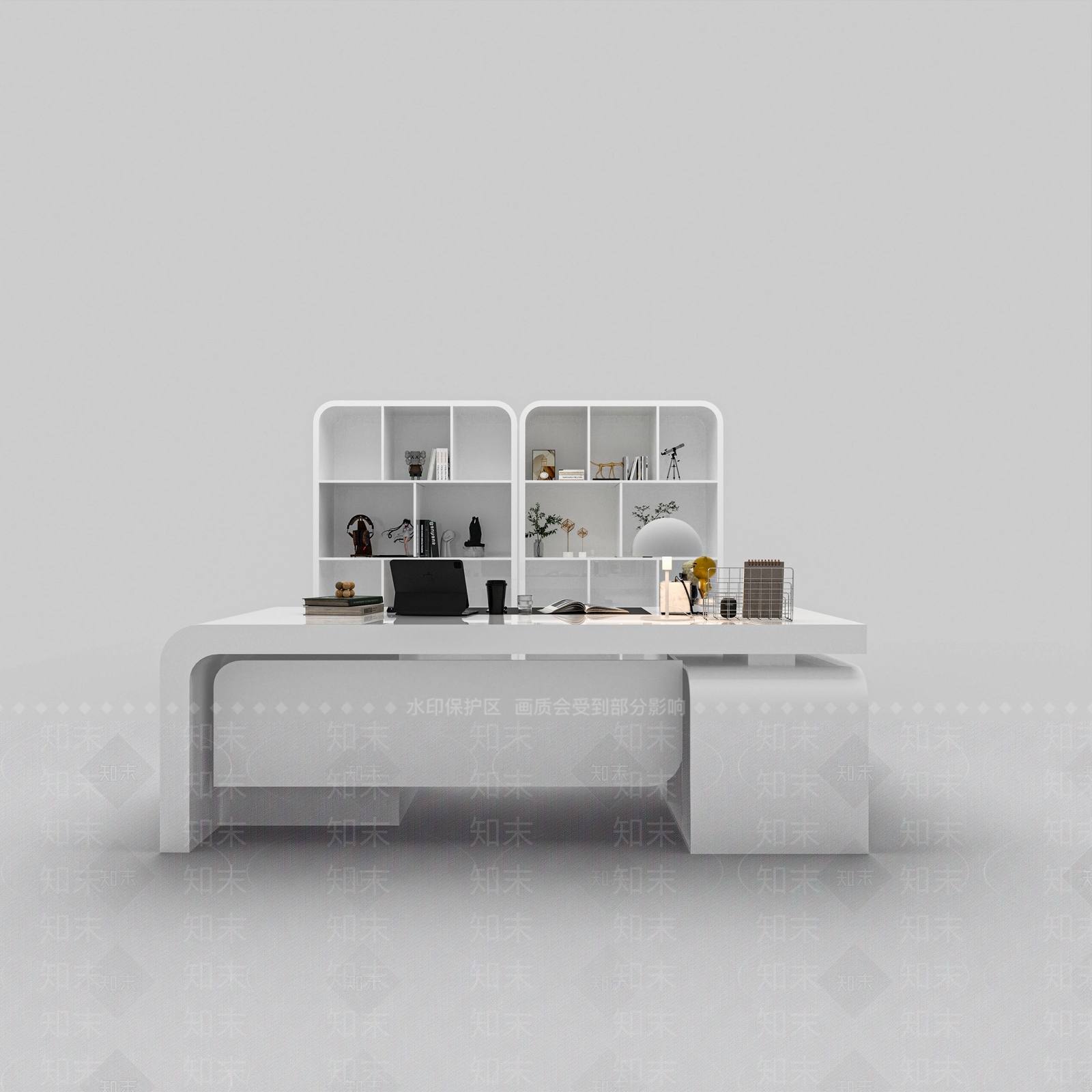 现代办公桌3D模型下载【ID:1155900640】