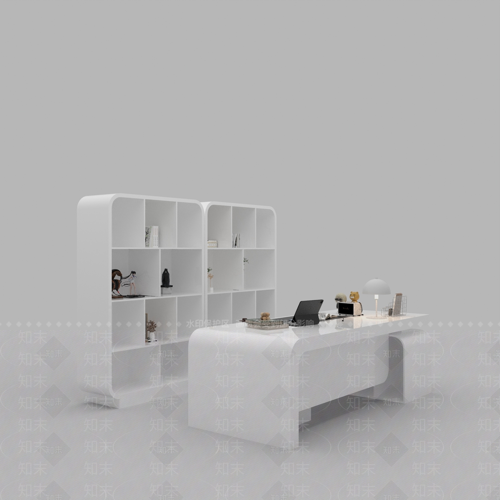 现代办公桌3D模型下载【ID:1155900640】