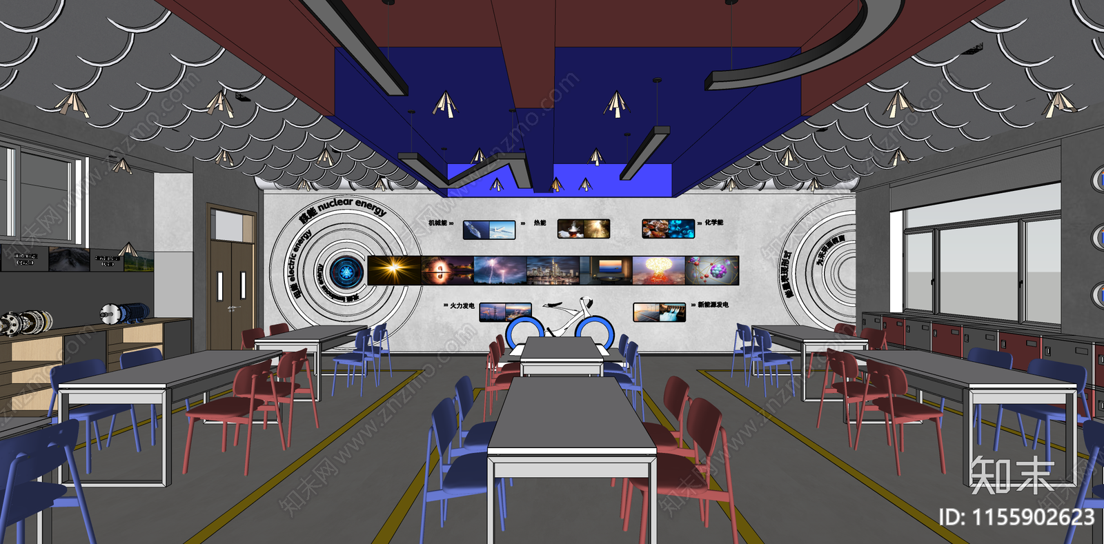 现代研学空间教室SU模型下载【ID:1155902623】