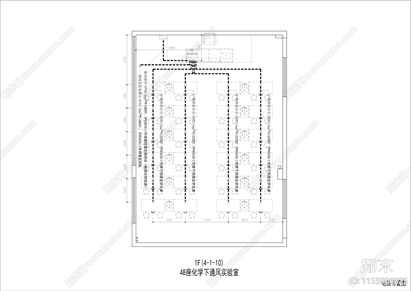 学校物理理化学实验室cad施工图下载【ID:1155906025】