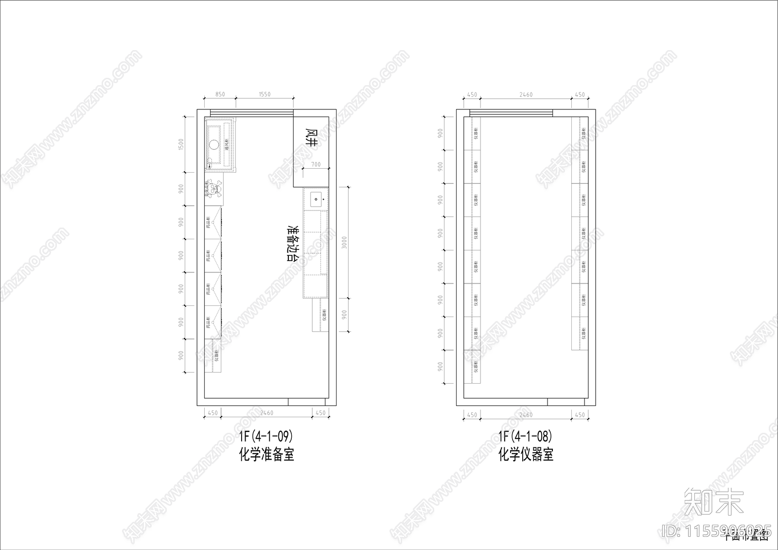 学校物理理化学实验室cad施工图下载【ID:1155906025】