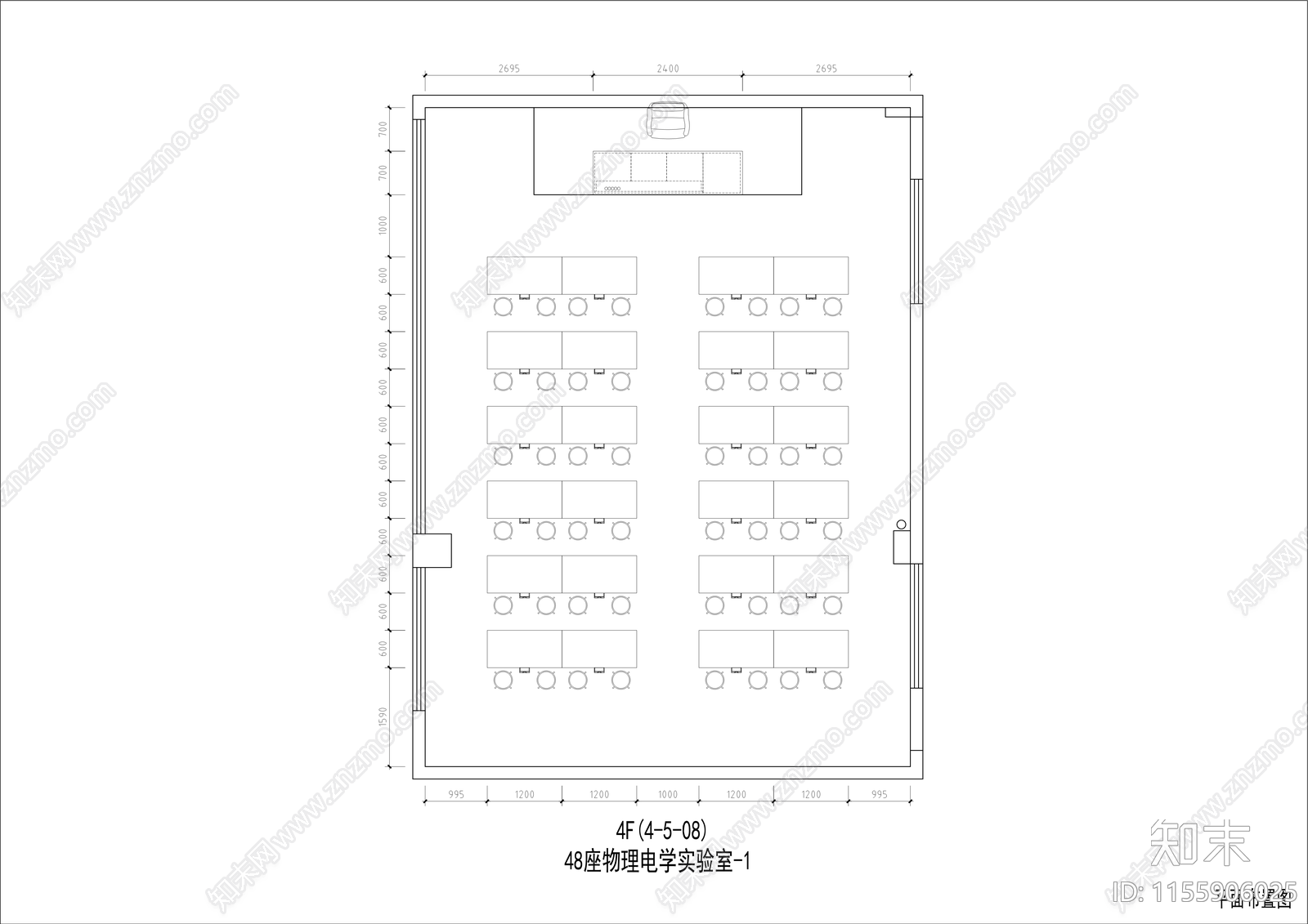 学校物理理化学实验室cad施工图下载【ID:1155906025】