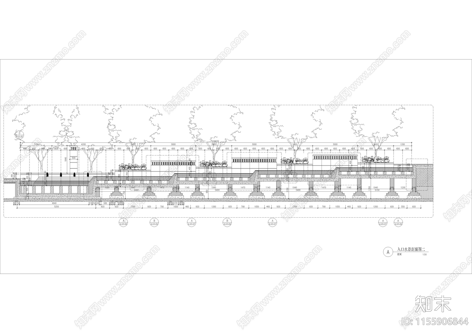 2024新款轴线景观仪式感水景详施工图下载【ID:1155906844】