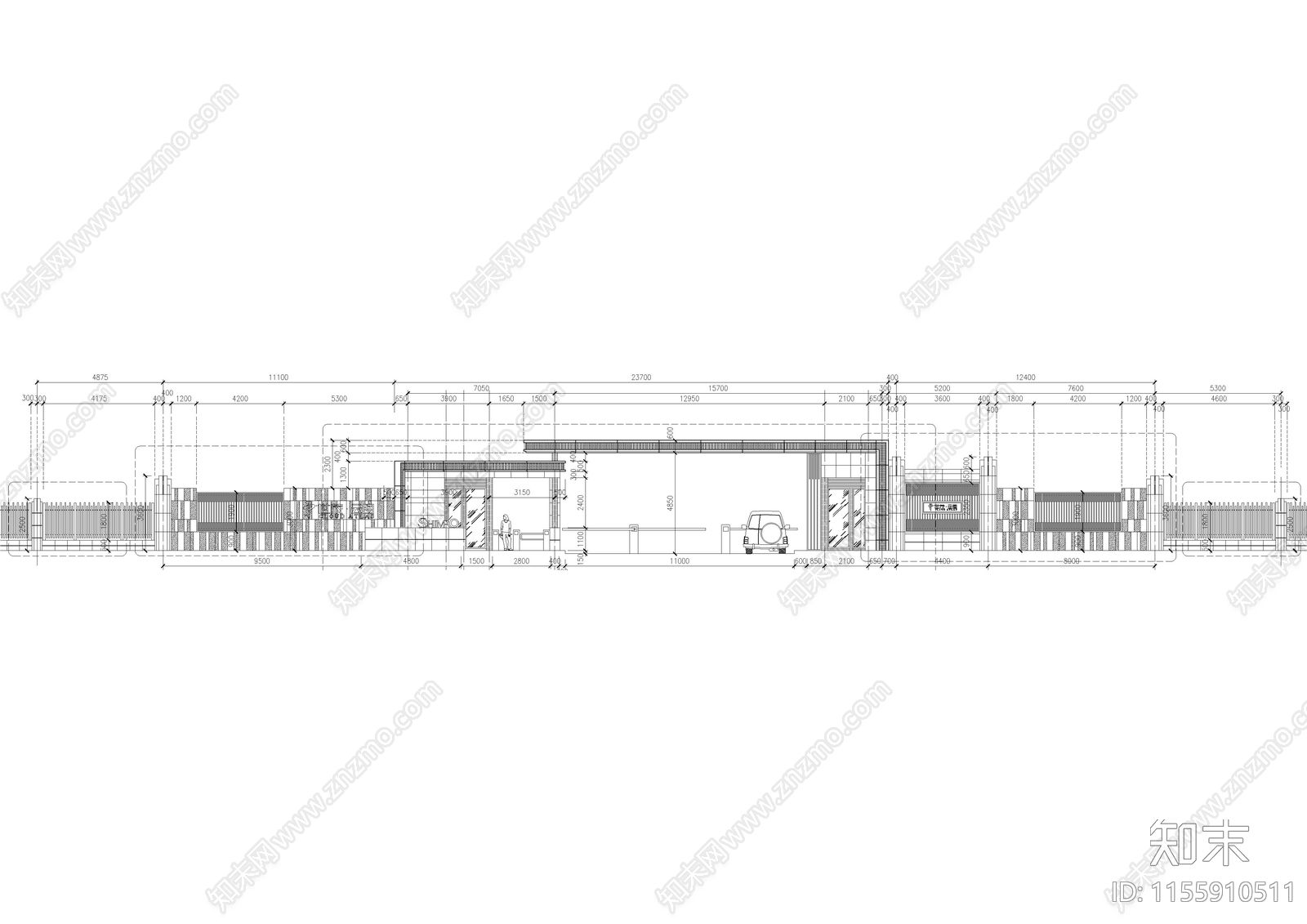 居住区入口大门构筑物详施工图下载【ID:1155910511】