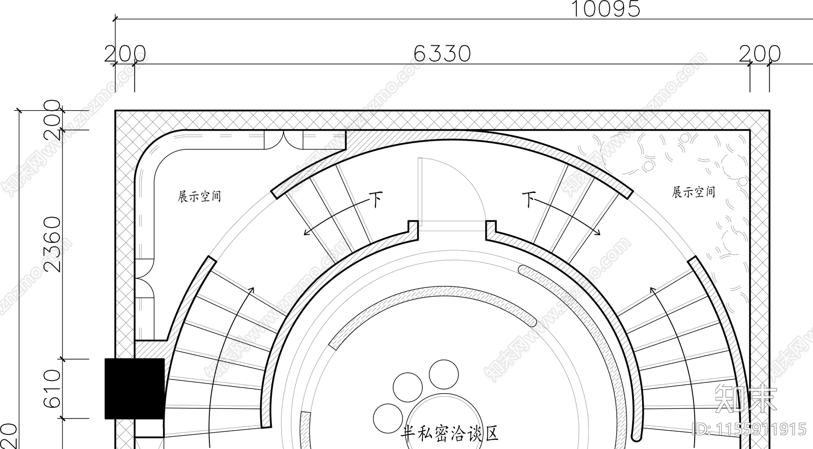 展厅cad施工图下载【ID:1155911915】