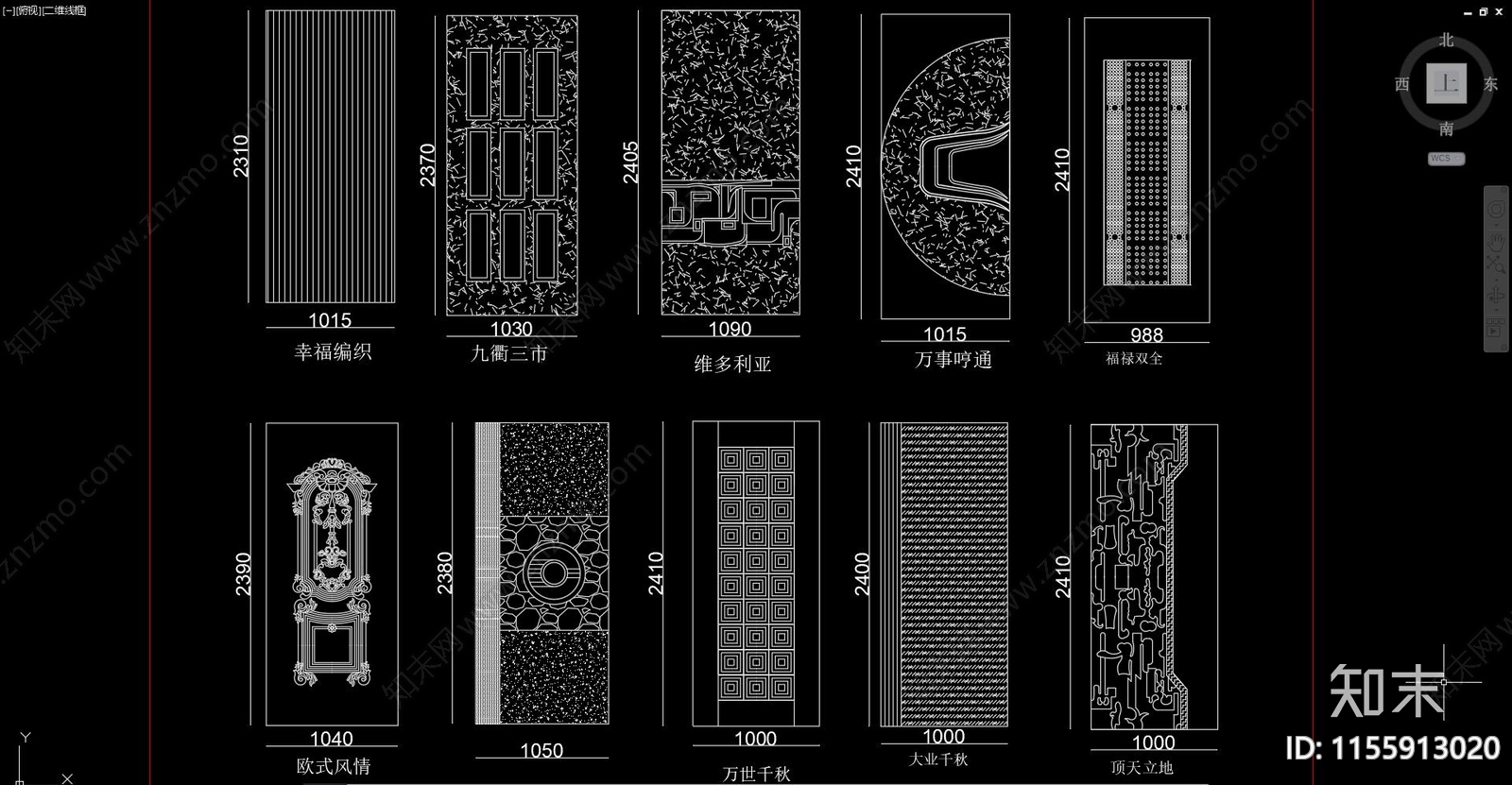 门图库cad施工图下载【ID:1155913020】