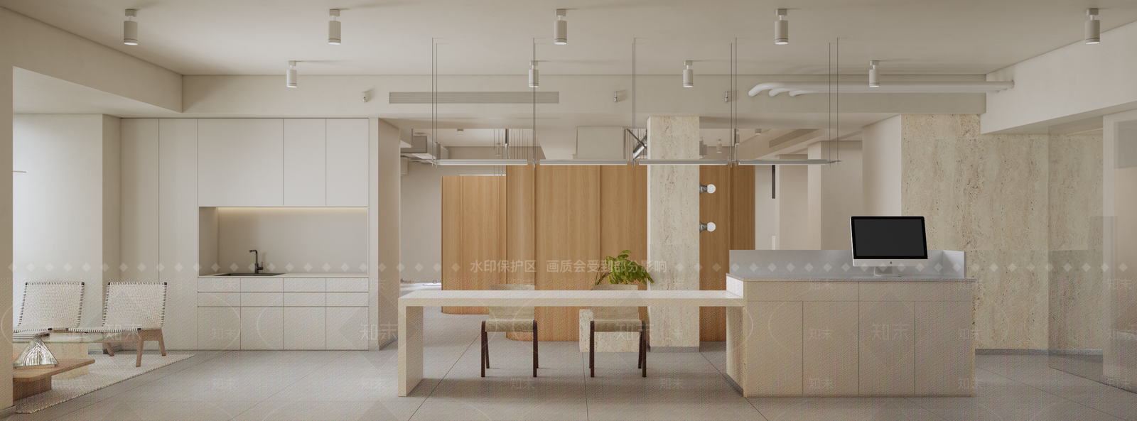 JUSTHINK现代奶油风美发沙龙SU模型下载【ID:1155913596】